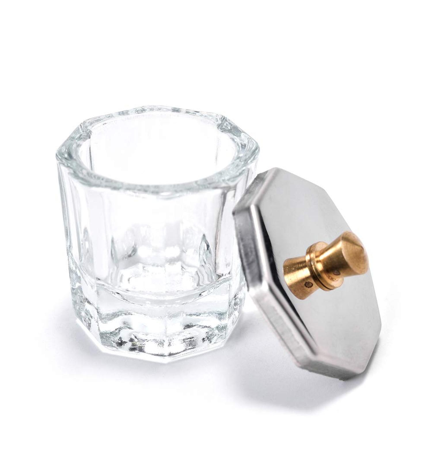 Shop Alexnailart Glass Crystal Dappen Dish with Metal Lid - Premium Nail Art Tool for Acrylic Powder - Buy Online on GoSupps.com