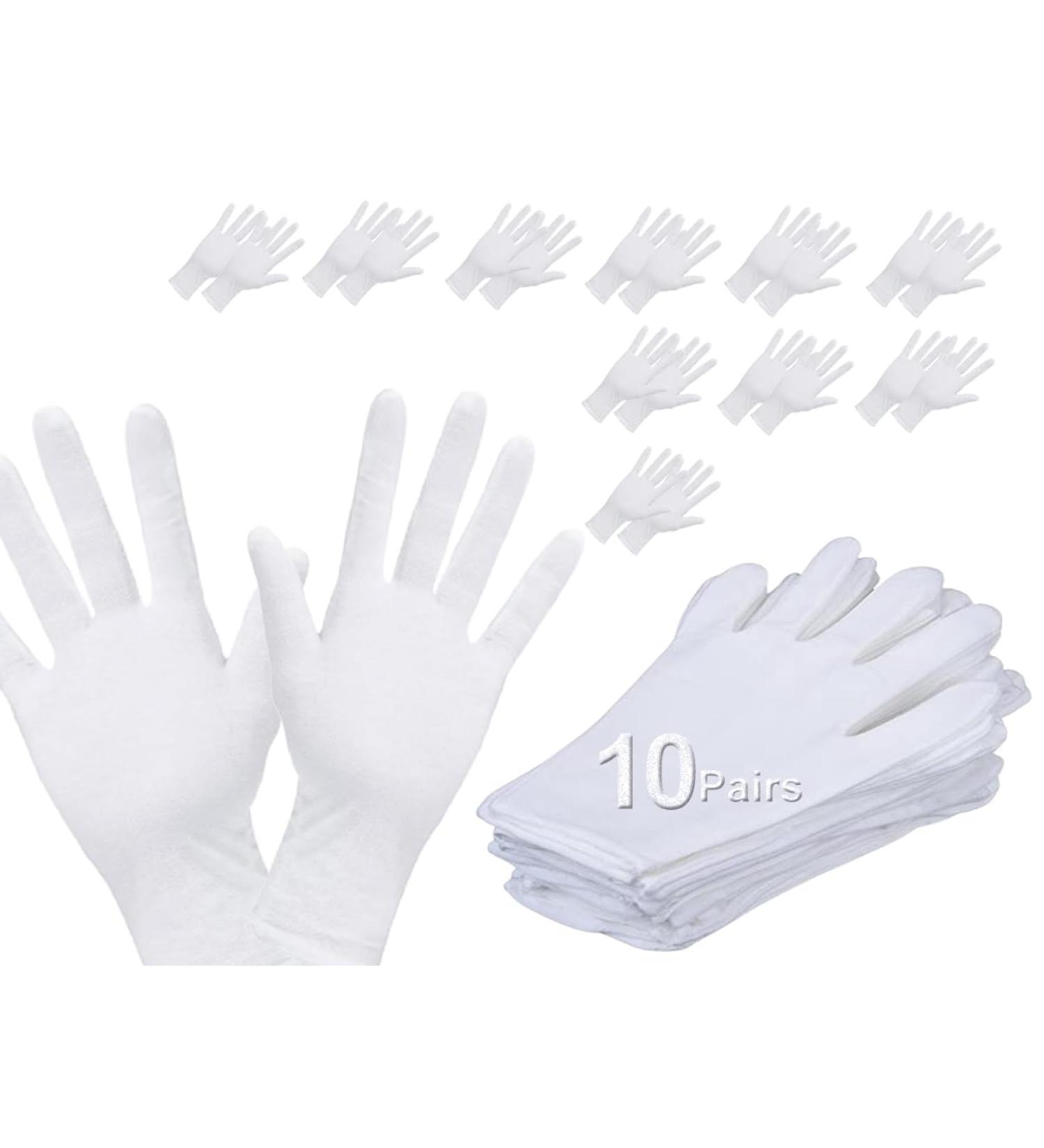 10 Pair Cotton Gloves Overnight Gloves Moisturising Hand Gloves for Eczema White Gloves Washable - Buy Online on GoSupps.com