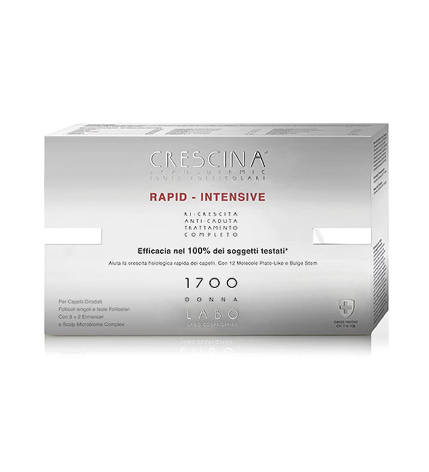 LABO Crescina Transdermic RAPID-INTENSIVE Follicolari Islands 1700 Women 10+10 Ampoules Treatment against hair loss and hair growth