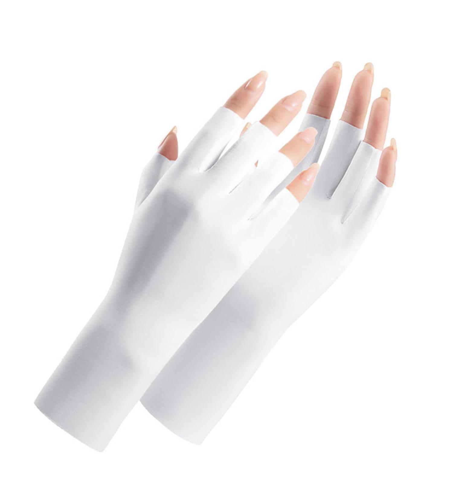 UV Gloves for Gel Nails 1 Pair Fingerless Gloves for Gel Manicures Breathable UV Protection Gloves UPF50+ UV Nail Gloves for Nail Art Skin Care Protect Hands from UV Harm White - Buy Online on GoSupps.com