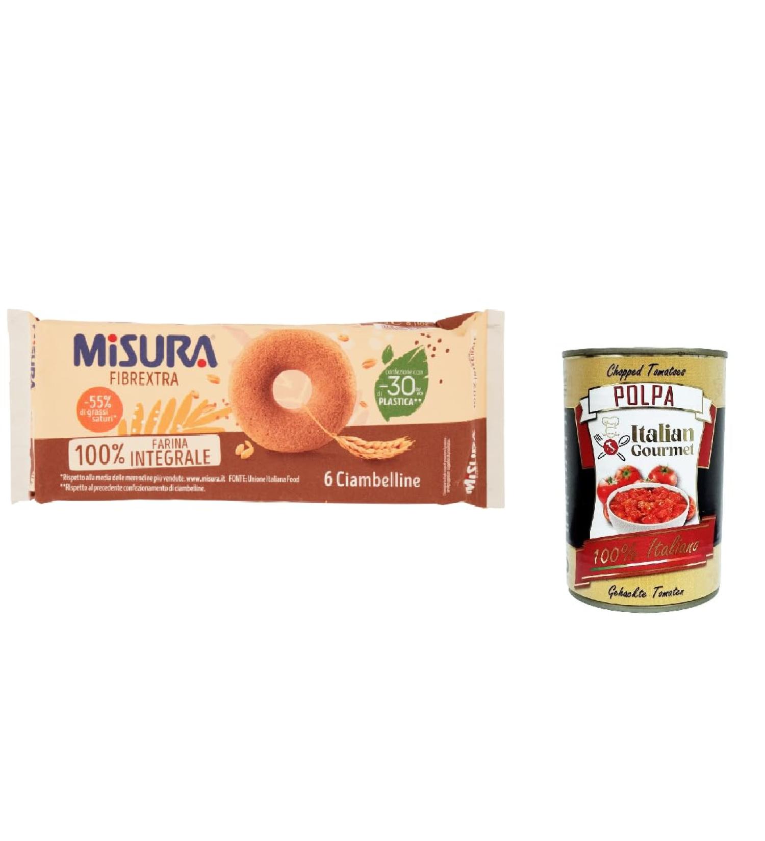  Italian Gourmet E.R. Miusra Ciambelline Integrali Fibraextra Lot de 12 g teaux base de farine de bl entier 230 g + polpa Gourmet italien 400 g - Buy Online on GoSupps.com