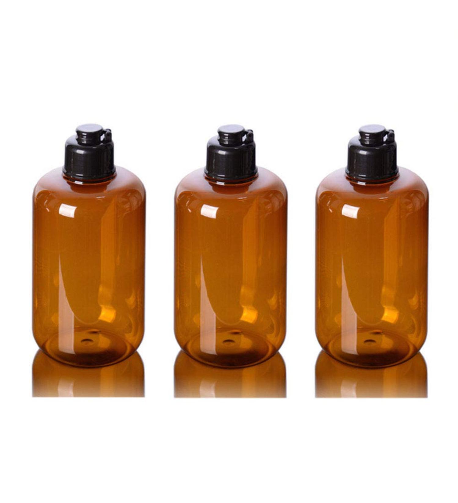 Vasana 300ml Refillable Plastic Bottles with Black Hinged Lid - Set of 3 for Makeup Shampoo Lotion & More | Ideal Travel Containers - International Shipping Available - Buy Online on GoSupps.com