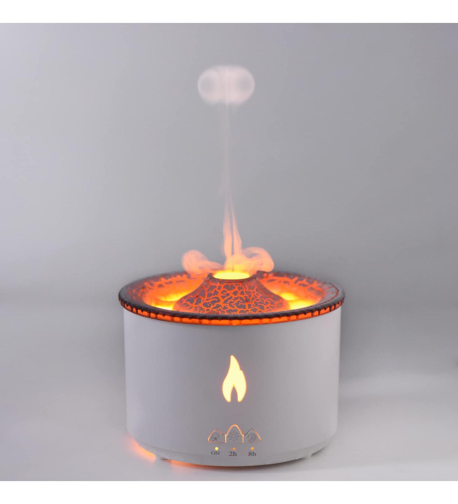 SEAAN Volcano Humidifier: Jellyfish Mist Flame Diffuser - 360ml for Bedroom, Home & Office | Pulsating & Continuous Modes - Buy Online on GoSupps.com