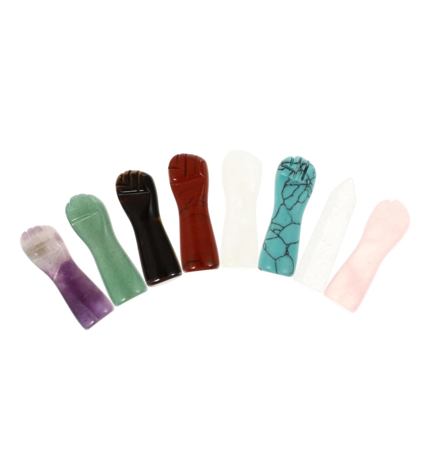 FOMIYES Fist Crystal Column Decor Set - Amethyst Aura Crystals for Home & Ear Pads - Unique Rose Crystal Tower & Mineral Wand Decorations - Buy Online on GoSupps.com