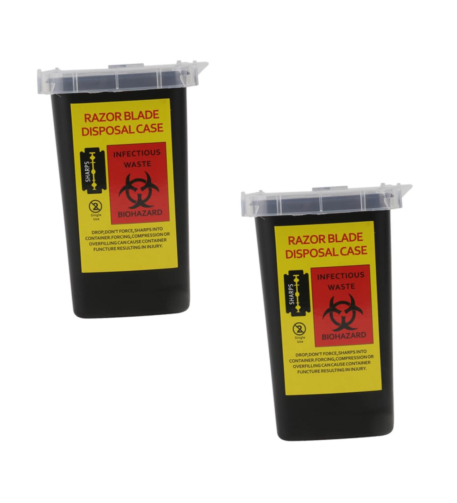 Magiclulu 8 STK Razor Blade Storage Box | Waste Container & Dispenser | Sharp Trash Can for Barber & Salon | 15.5x9.5cm - Buy Internationally - Buy Online on GoSupps.com