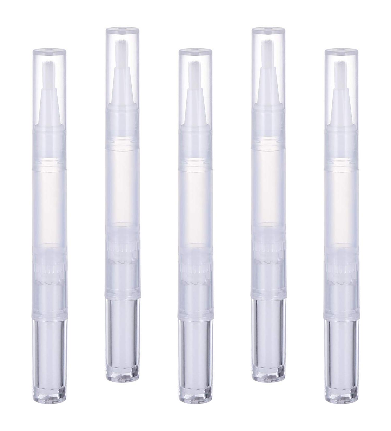 Frcolor 3ml Nail Twist Pens - Set of 5 Empty Transparent Nail Oil Applicators with Brush Tip for Eyelash Growth - Cosmetic Container Tube - Buy Online on GoSupps.com