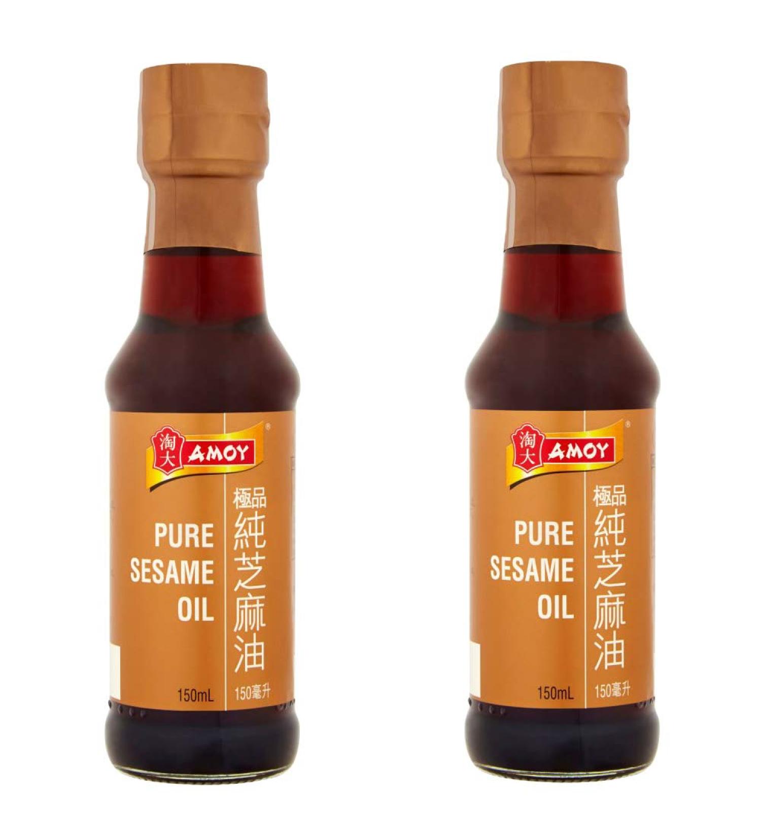 Amoy Food Limited 2 x 150ml Pure Sesame Oil Salad Dressing herbs Marinade Stirfry
