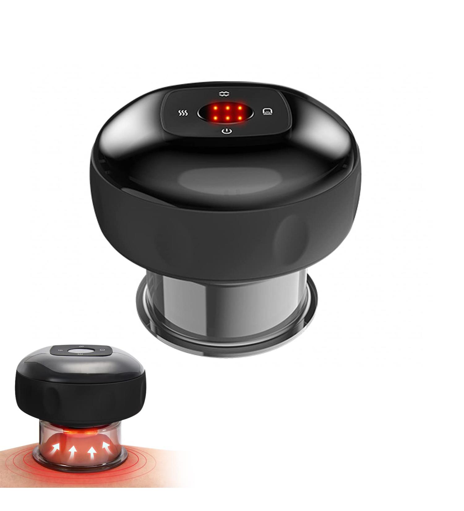 Electronic Cupping Therapy Device - Intelligent Electric Cupping & Gua Sha Massager for Pain Relief | 6-File Black - Buy Online on GoSupps.com
