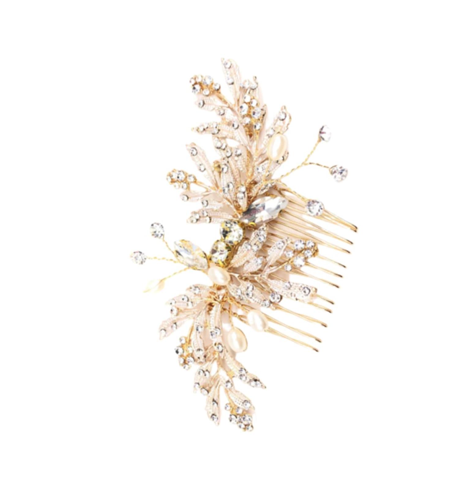 Ipetboom Hair Decorations Wedding Hair Accessories for Women Bride Headpieces for Wedding Pearl Hair Clip Hair Claw Hair Comb Rhinestone Headdress Pearl Inlaid Comb Headgear Fine - Buy Online on GoSupps.com