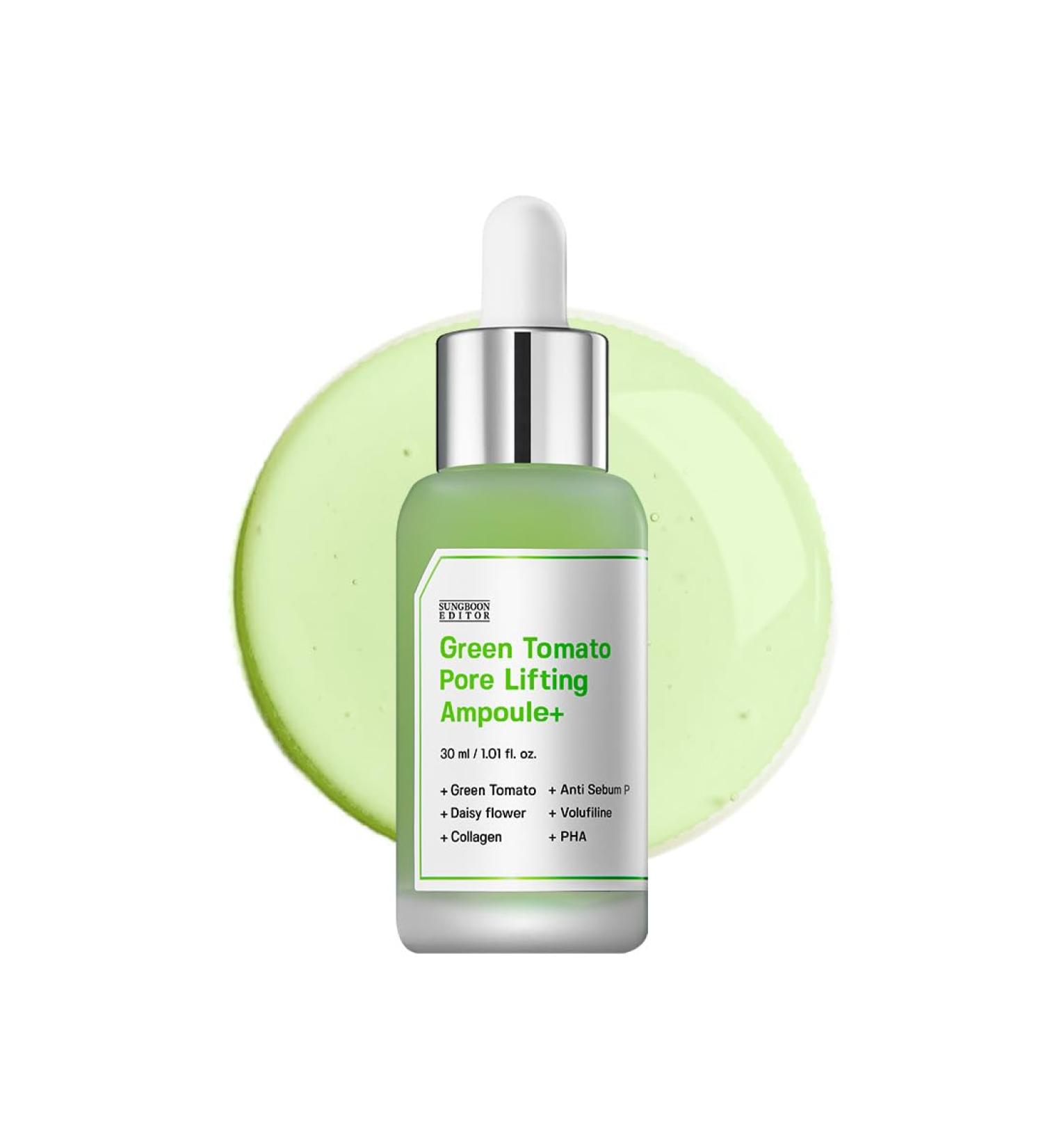 SUNGBOON EDITOR Green Tomato Pore Lifting Ampoule | Pore Minimizer Serum with Niacinamide & Green Tomato Extract | Hydrating & Firming Care for Sensitive Skin | Korean Skincare - Buy Online on GoSupps.com