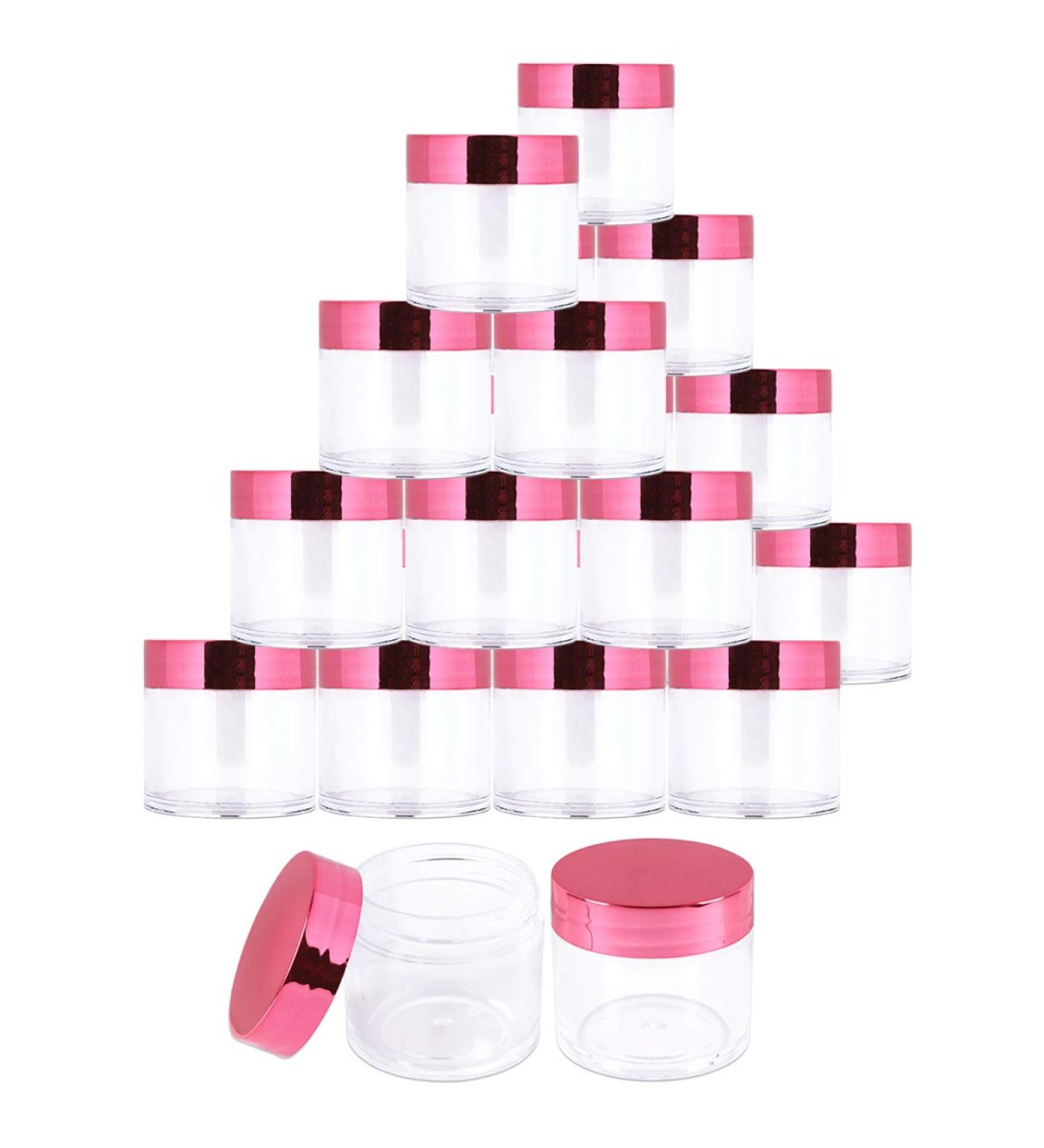 Beauticom 30G Round Clear Jars with Flat Top Lids - BPA Free (24 Pack Rose Gold) for Herbs Spices Teas & Coffee - International Shipping Available - Buy Online on GoSupps.com