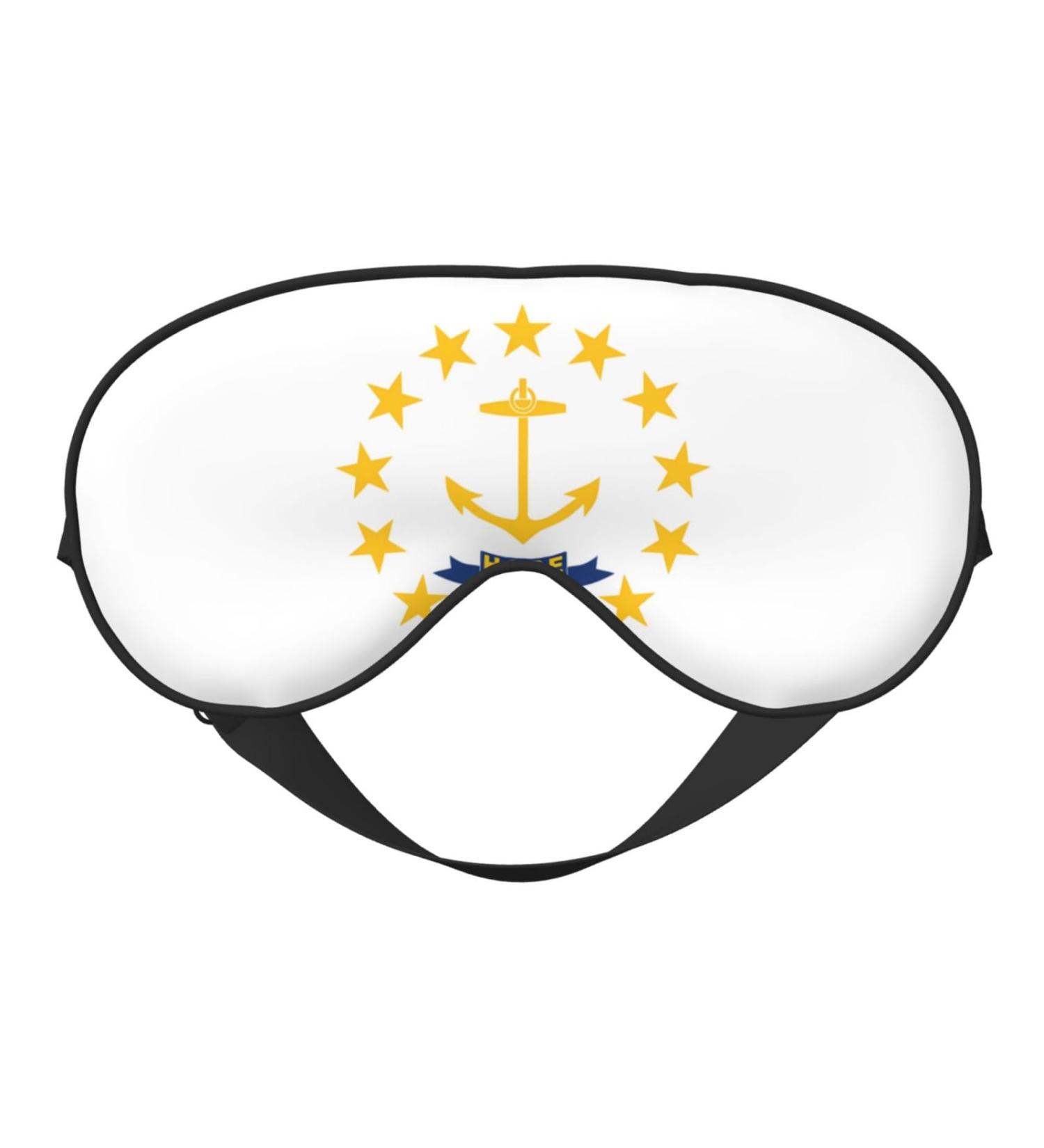 Shop Silky Sleep Masks - Rhode Island State Flag Eye Cover for Travel & Naps | Soft Satin Blindfold for Men & Women - Buy Online on GoSupps.com