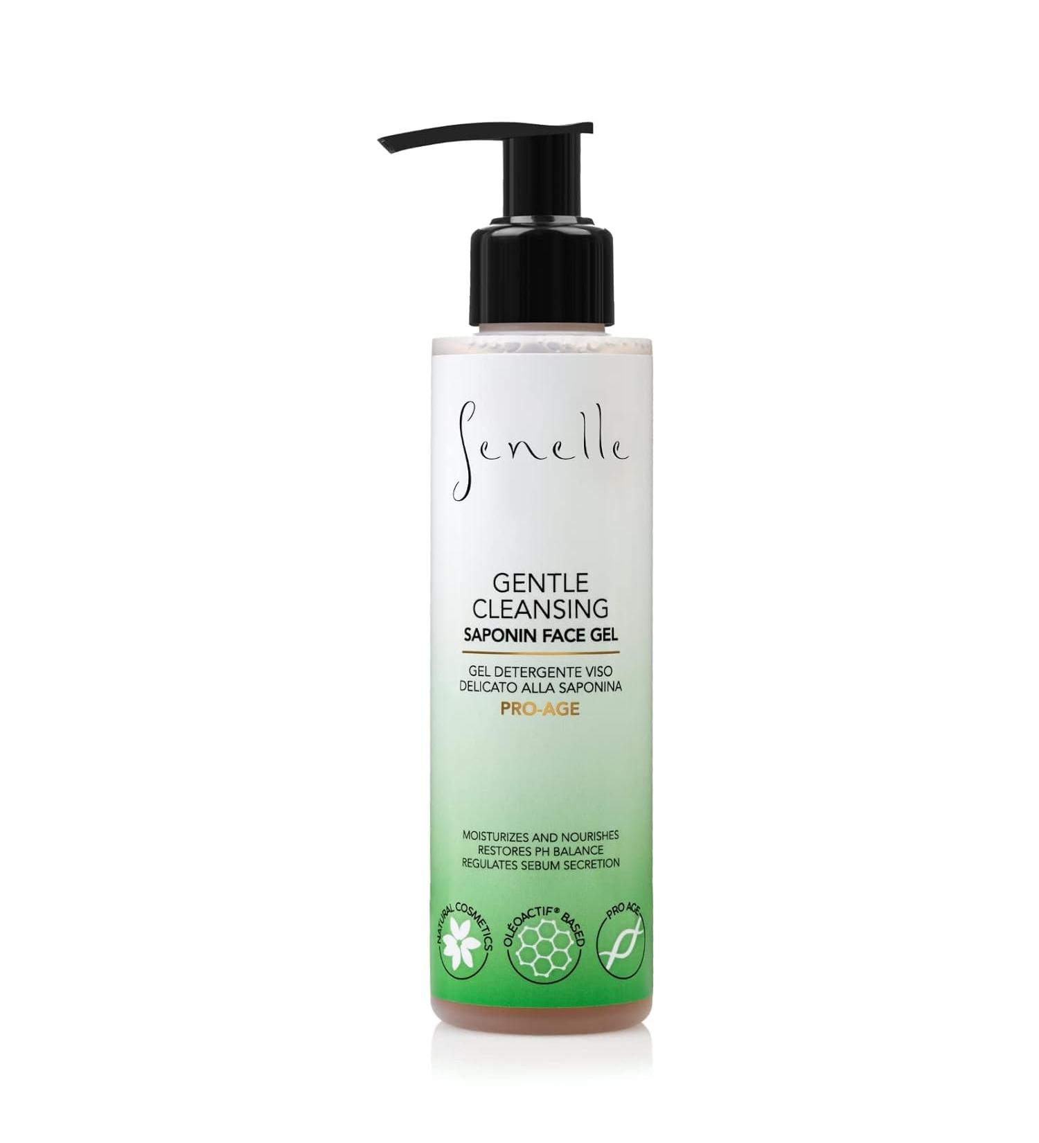 Senelle Natural Saponin Facial Cleansing Gel | Refreshing Cleanser with Damascus Rose & Peach Extract | 150 ml - Gentle Hydrating Formula for All Skin Types - Buy Online on GoSupps.com