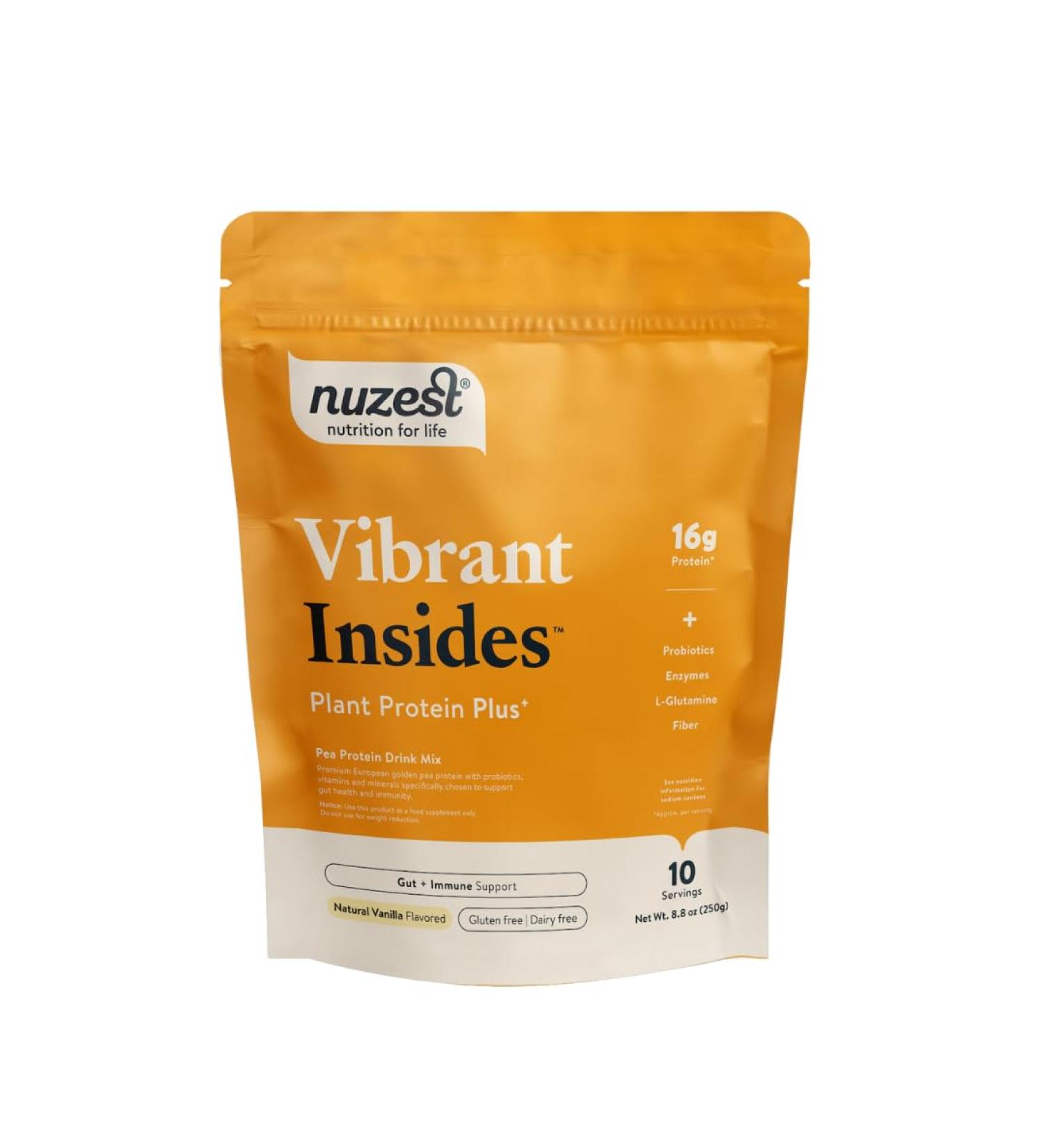Nuzest Protein Plus Vanilla - Gut Health Digestion & Immune Support | 8.8oz (250g) | Vitamins & Minerals for Vibrant Insides - Buy Online on GoSupps.com
