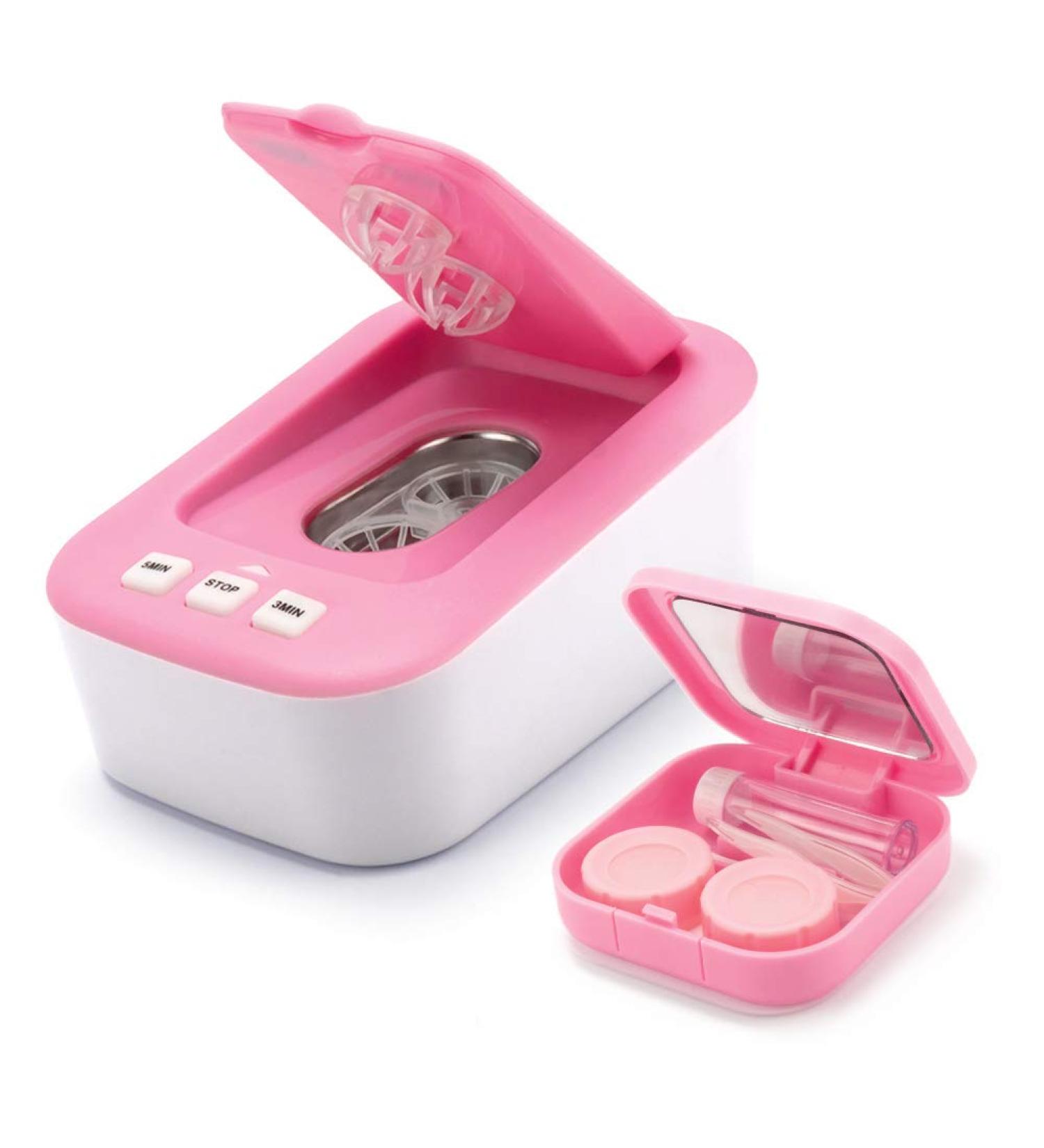 OFONE Ultrasonic Contact Lens Cleaner Case - Portable Cleaning Machine for Soft/Hard RGP Lenses - Travel-Friendly (Pink) - Buy Online on GoSupps.com