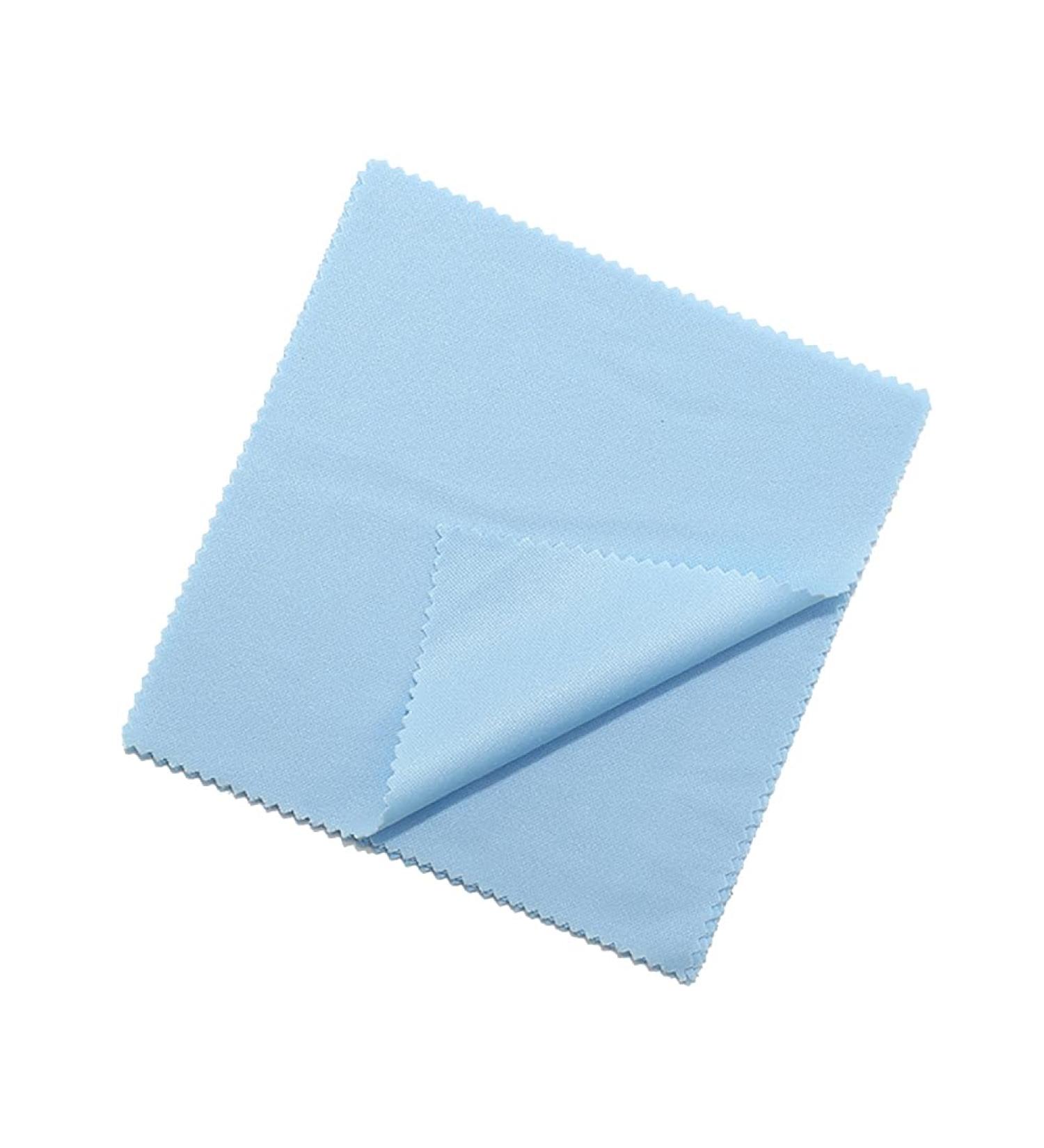 100 Pcs 8 x 8cm Jewelry Cleaning Cloths Brass Polishing Cloths Sterling Silver Polishing Cloths Metal Polishing Wipes Blue