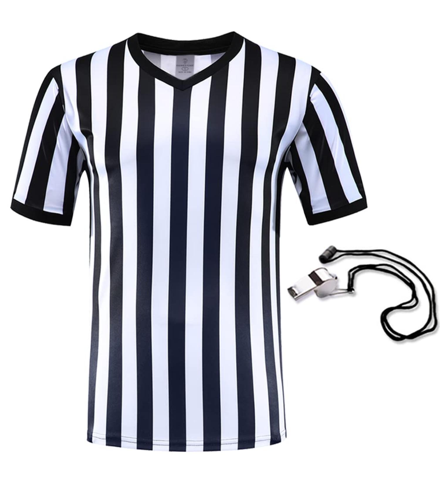 Shinestone Referee Shirt - V Neck Costume for Women & Men - Perfect for Football, Soccer & Sports - Christmas Large - Buy Online on GoSupps.com