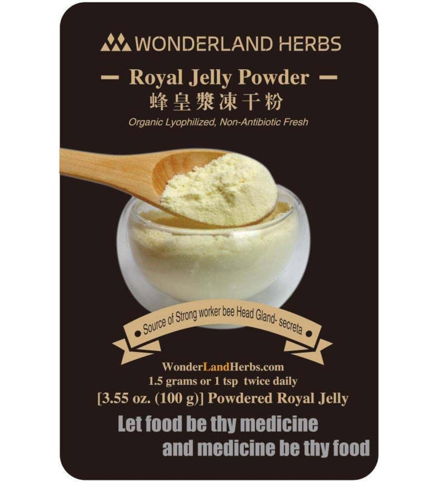 Organic Royal Jelly Freeze-Dried Powder 6% 10-HAD Anti-Aging Energy Herb 100g - Buy Online on GoSupps.com