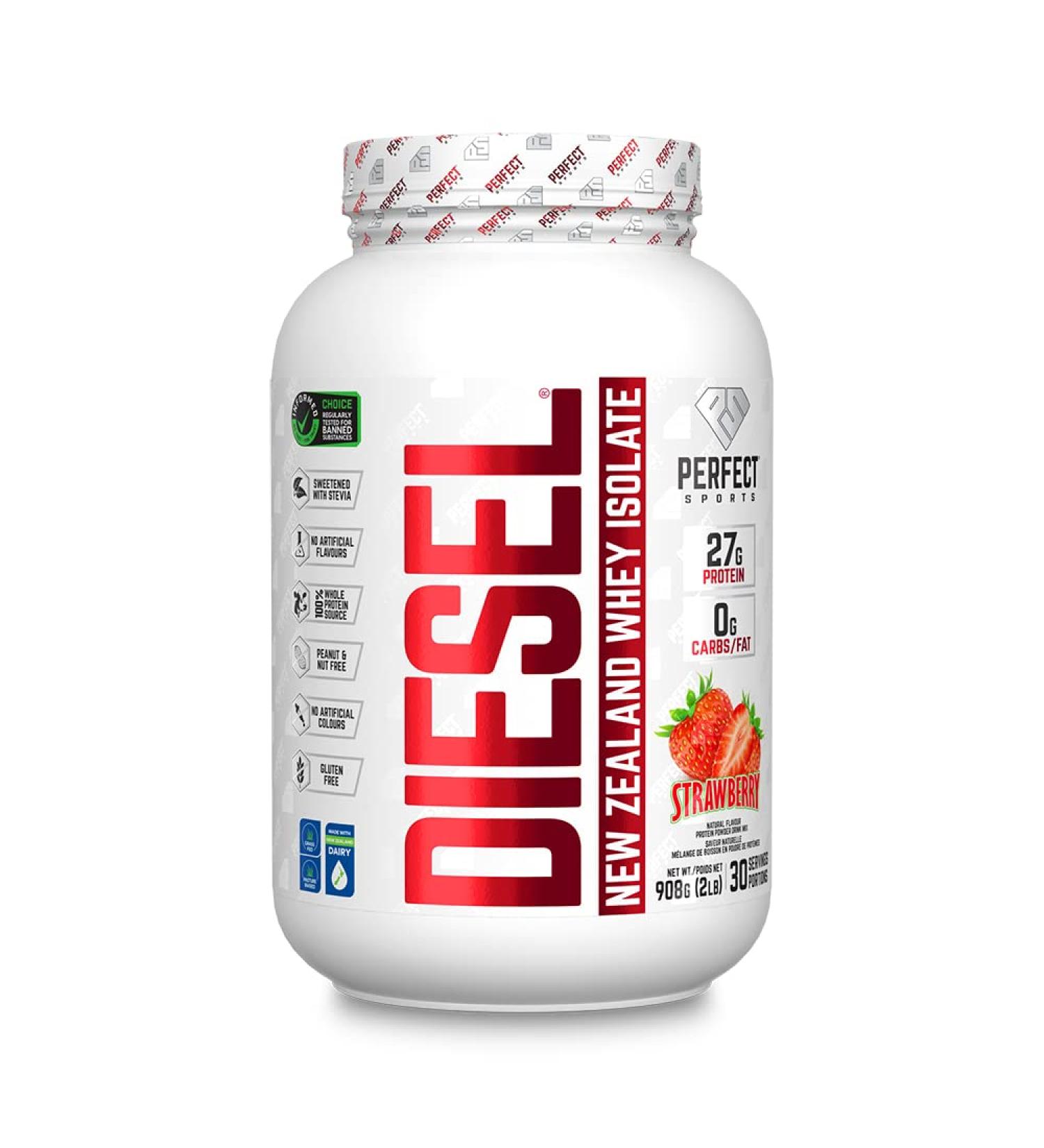 DIESEL 100% New Zealand Whey Isolate Grass-Fed & Pasture Raised Strawberry 2lb Strawberry 908 g (Pack of 1) - Buy Online on GoSupps.com
