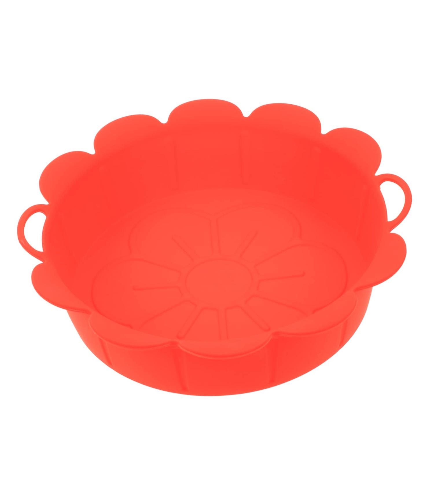 Zerodeko Home Accessories Air Fryer Pan Baking Pans Airfryer Oven Baking Pan Replaceable Air Fryer Liner Household Baking Mat Red 21X21X5.2CM - Buy Online on GoSupps.com