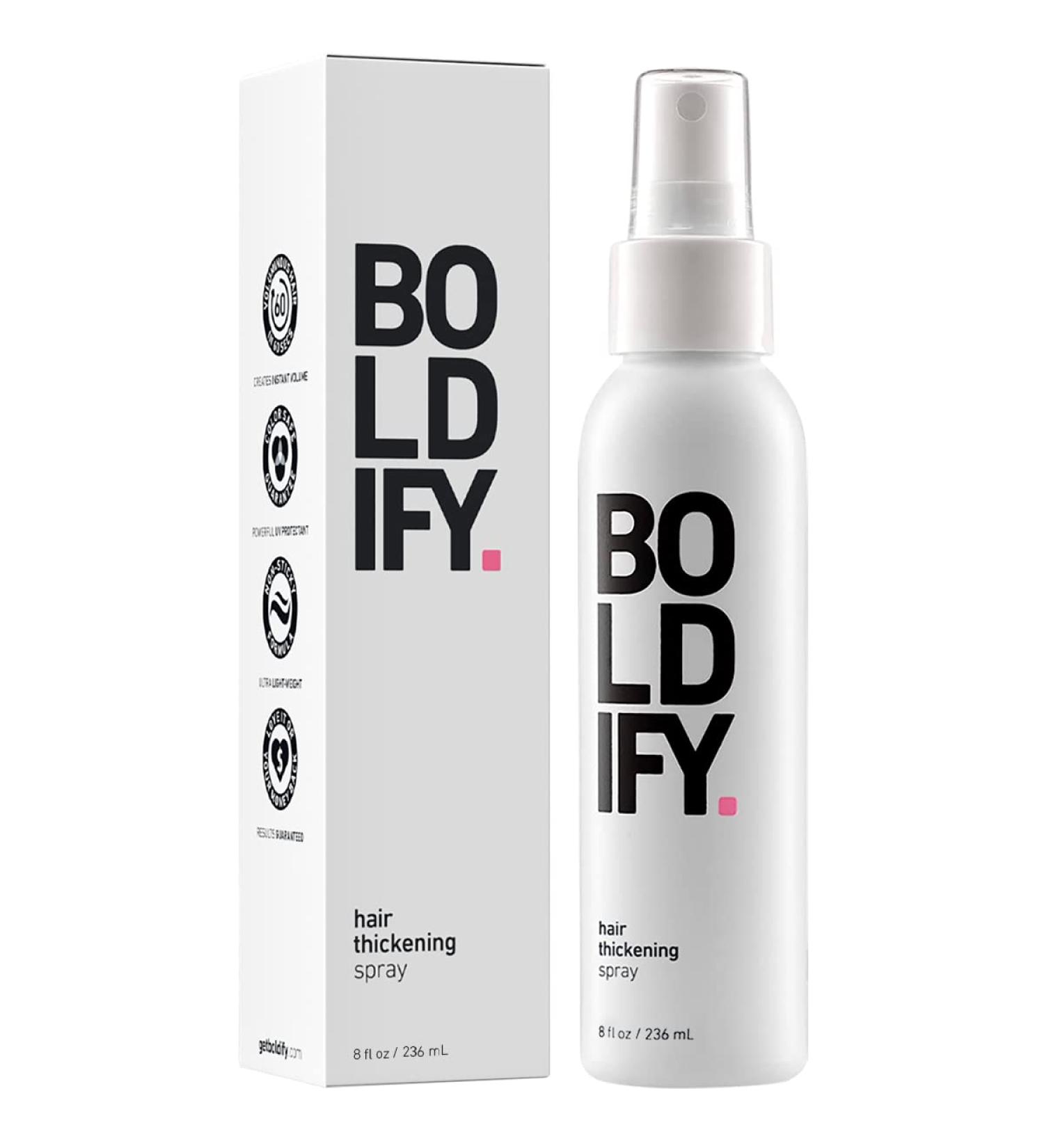 BOLDIFY Hair Thickening Spray - Instantly Thicken Hair - Stylist Recommended Volumizing Spray for Women & Men - Fine Hair Thickener - 8 oz - Buy Online on GoSupps.com