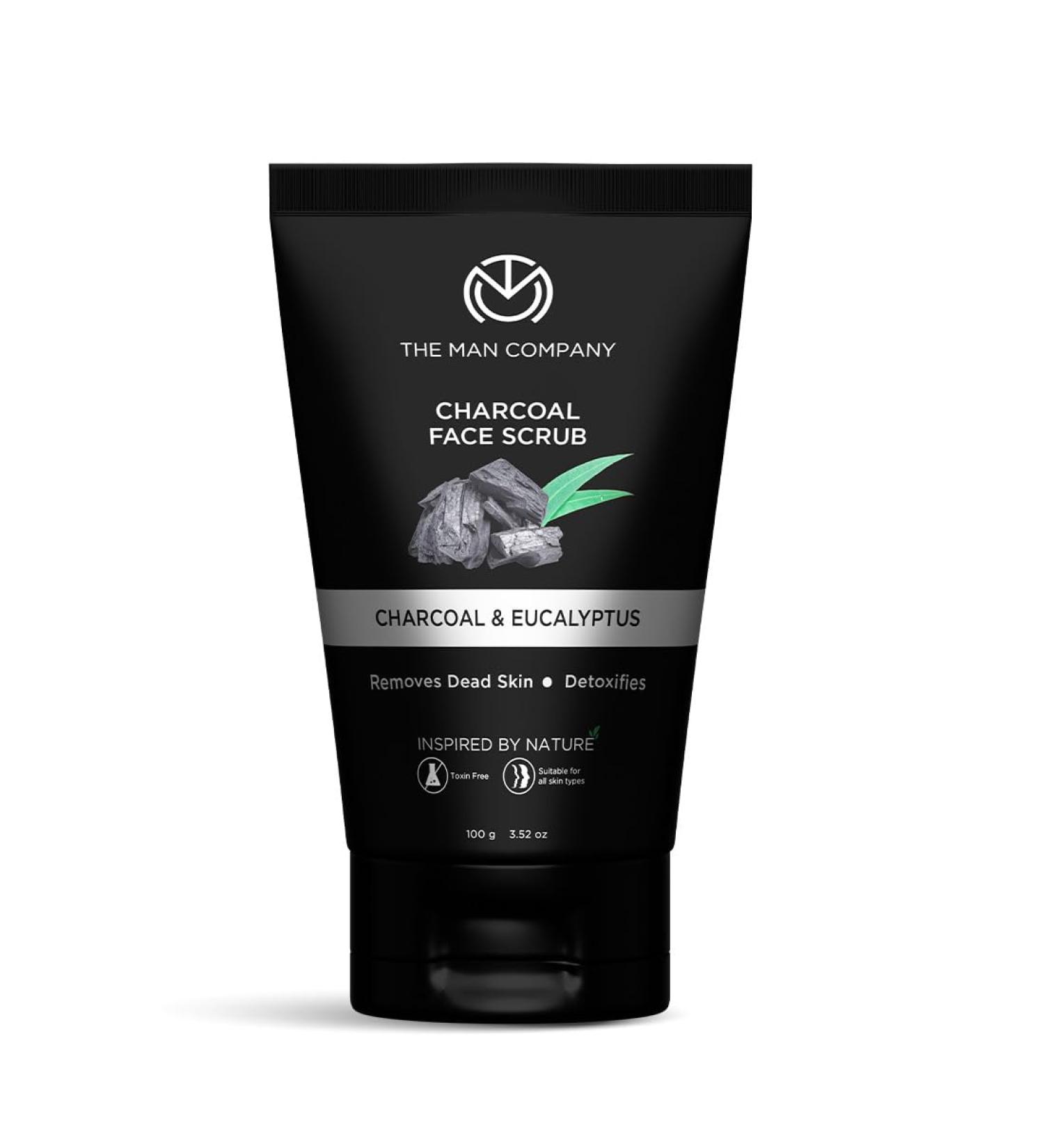 Buy The Man Company Natural Charcoal Face Scrub | Exfoliating & Detox | Anti Acne Blackhead Removal | 3.5 Oz Shipping Worldwide - Buy Online on GoSupps.com