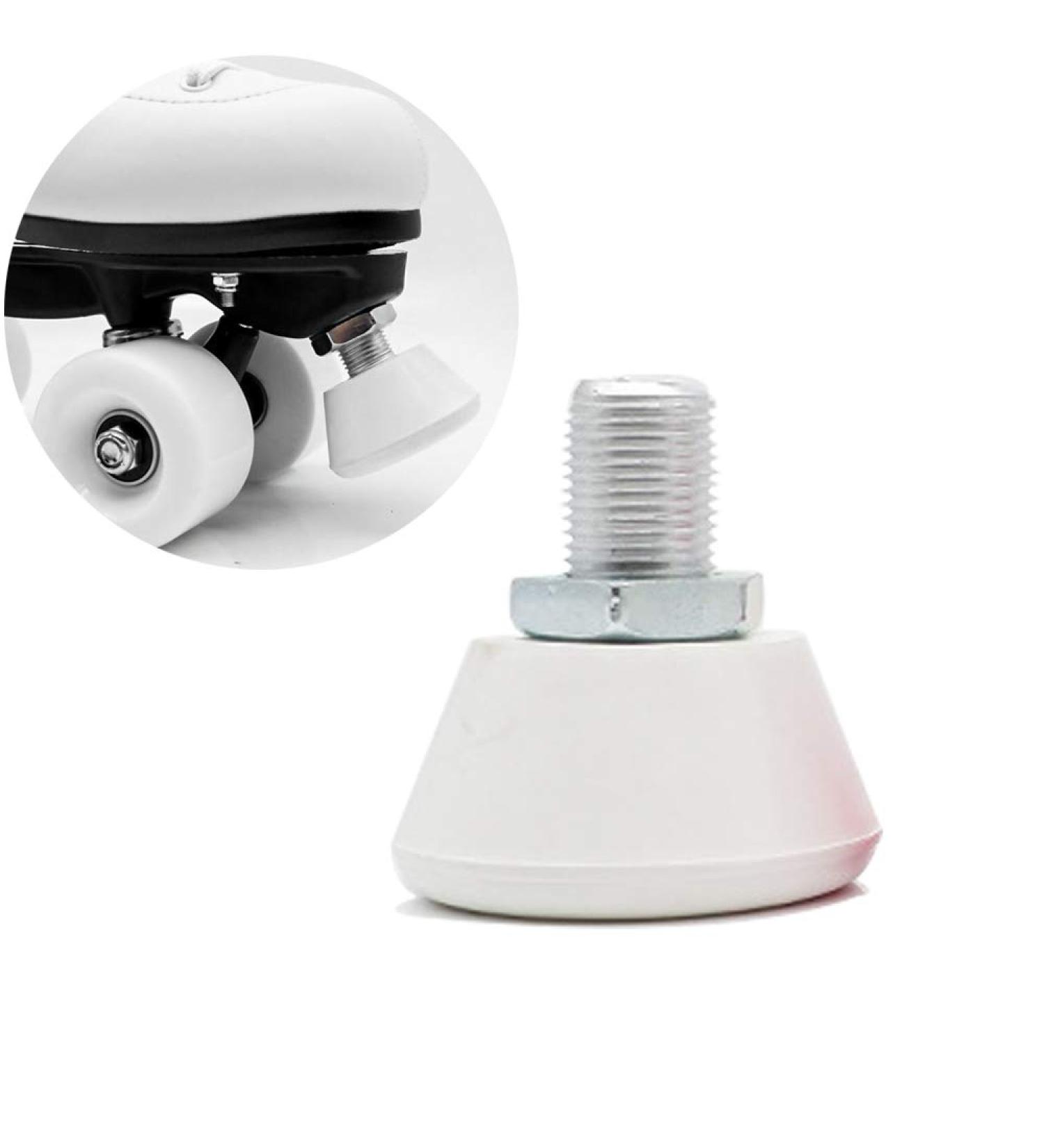 2 Pack Roller Skate Toe Stops Plugs - 82A PU Rubber Brake Stoppers - White Replacement Accessories - Buy Online on GoSupps.com