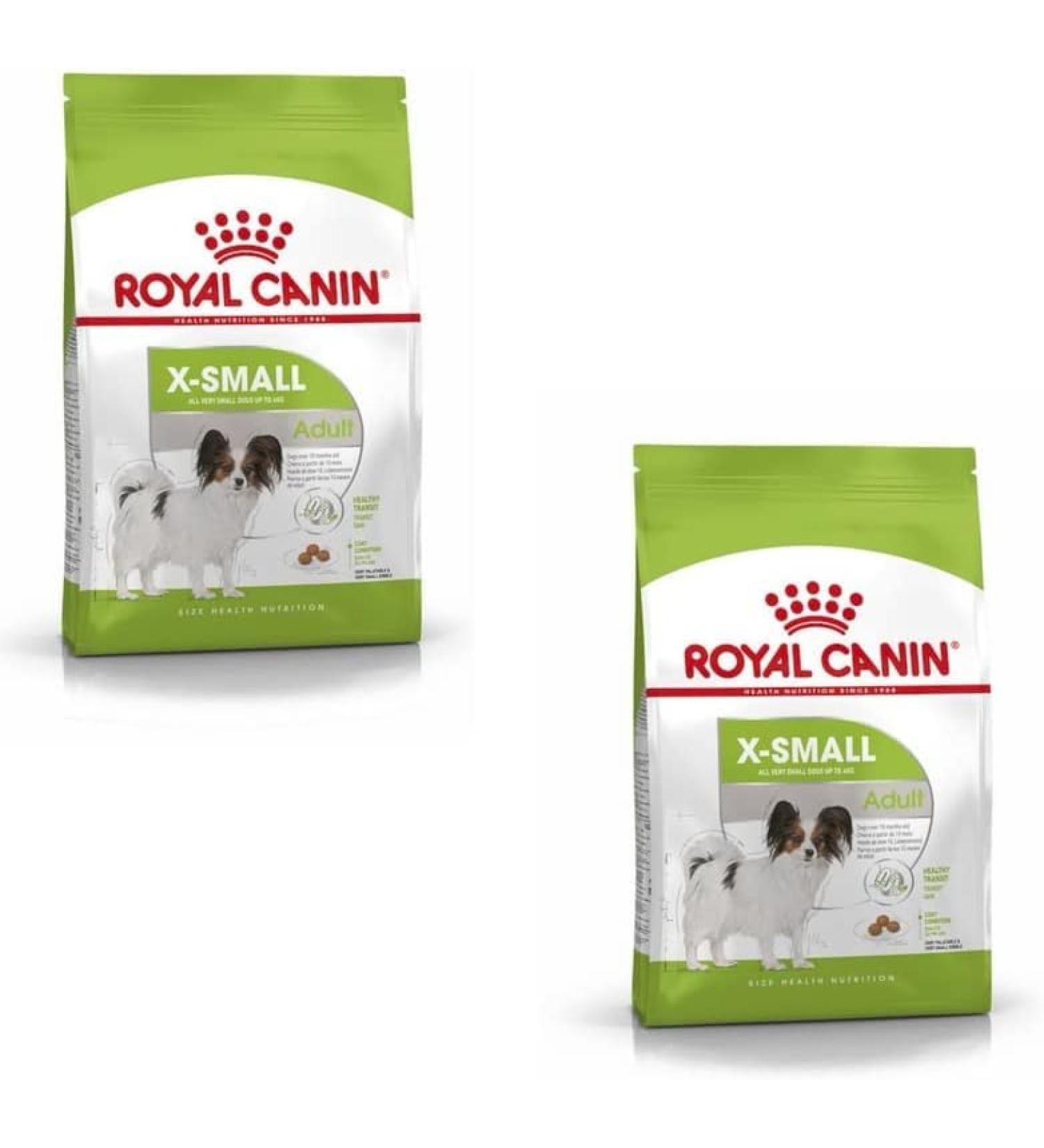 ROYAL CANIN X-Small Adult | Double Pack | 2 x 500 g | Dry food for very small adult dogs | for dogs up to 4 kg | From 10 months | to support the intestines - Buy Online on GoSupps.com