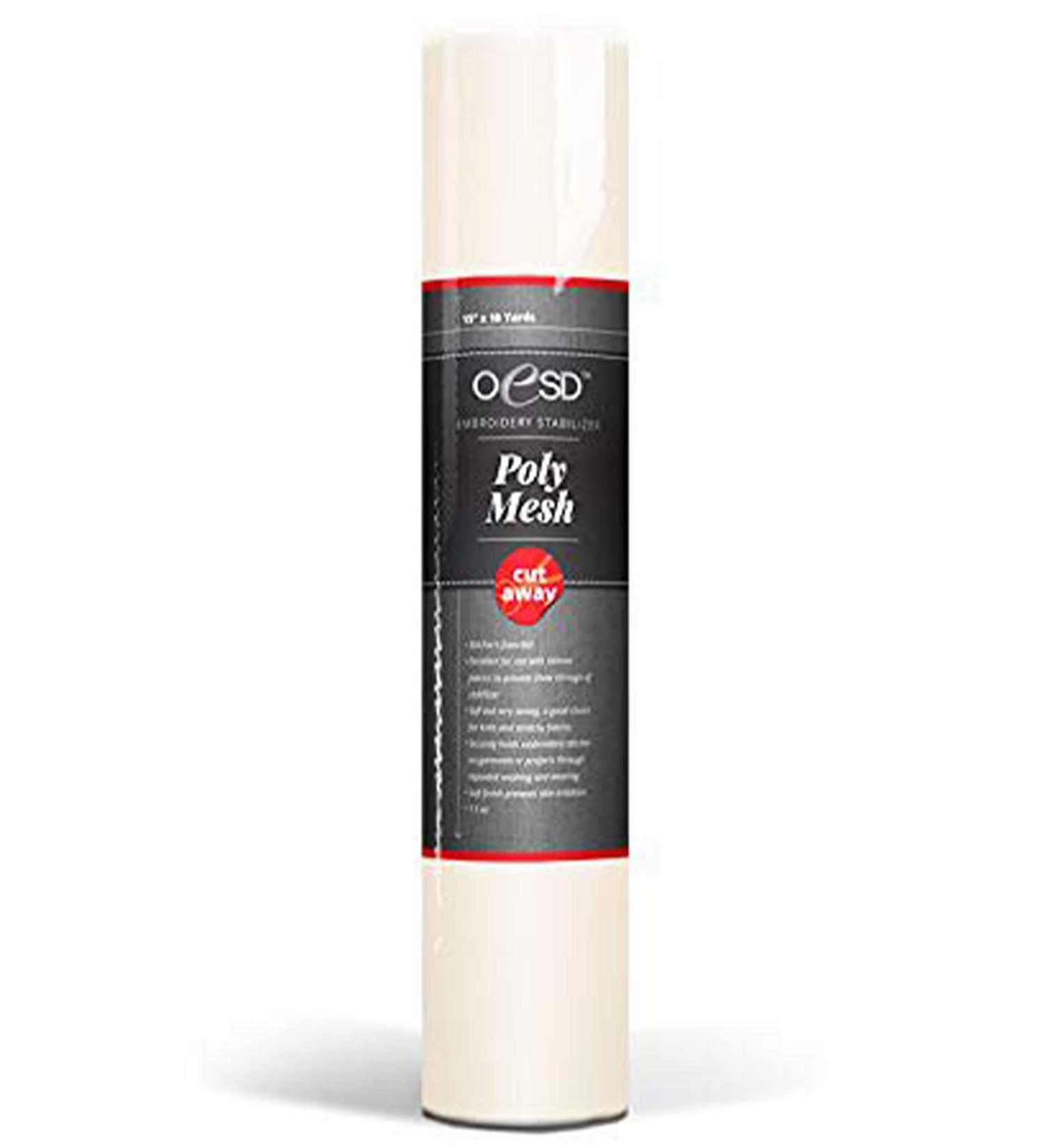 OESD Polymesh Cut-Away Stabilizer White 10" x 10 Yard Roll