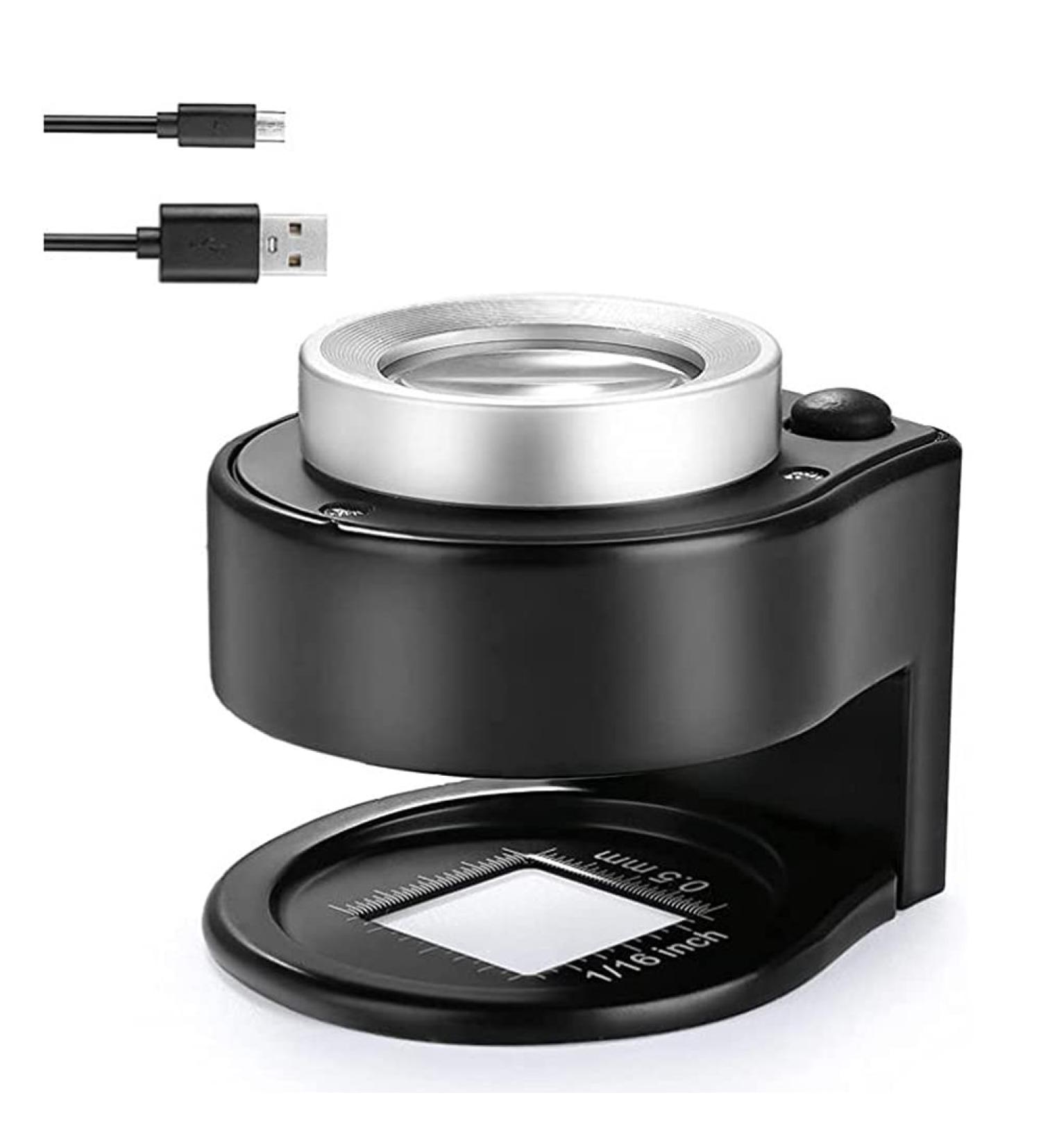 Plauauyt 30X Loupe Magnifier with 6 LED Lights Rechargeable Portable Desktop Metal Jewelers Loupe Magnifying Glass with Light - Buy Online on GoSupps.com