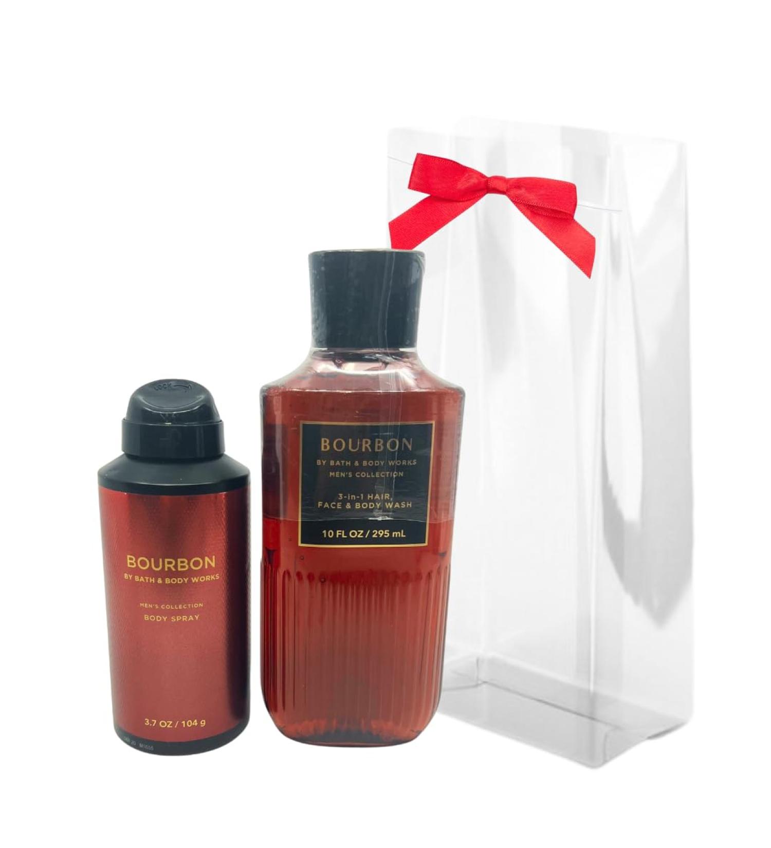 Bath and Body Works Holiday Gift Set for Men - Bourbon Body Wash & Deodorizing Spray - Full Size (Red/Black) | Perfect International Shipping Gift - Buy Online on GoSupps.com