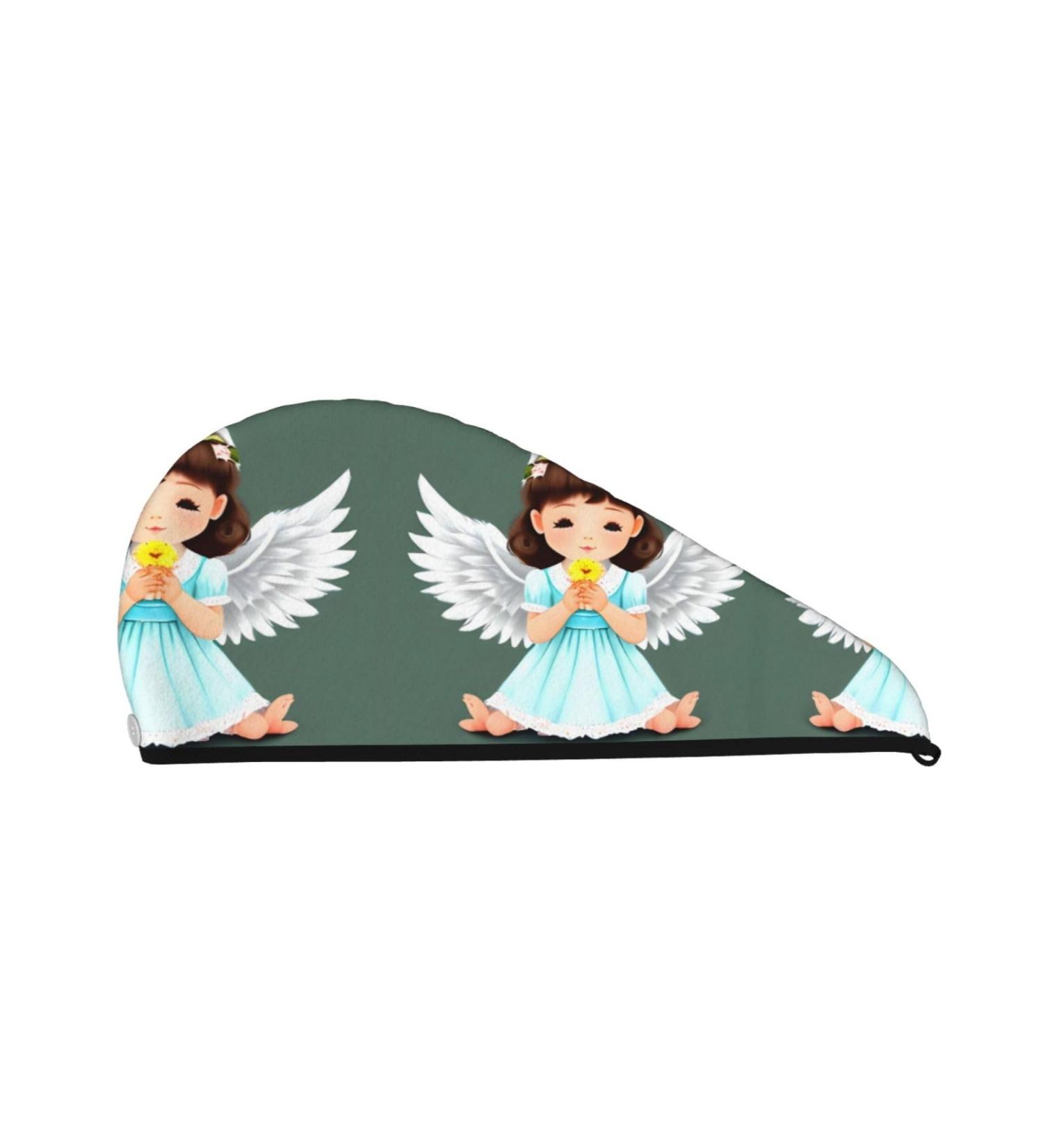 Buy Cute Angel Dry Hair Cap - Soft Super Absorbent & Elastic for Quick Drying Long Thick Hair | Ideal for Women & Girls - Buy Online on GoSupps.com