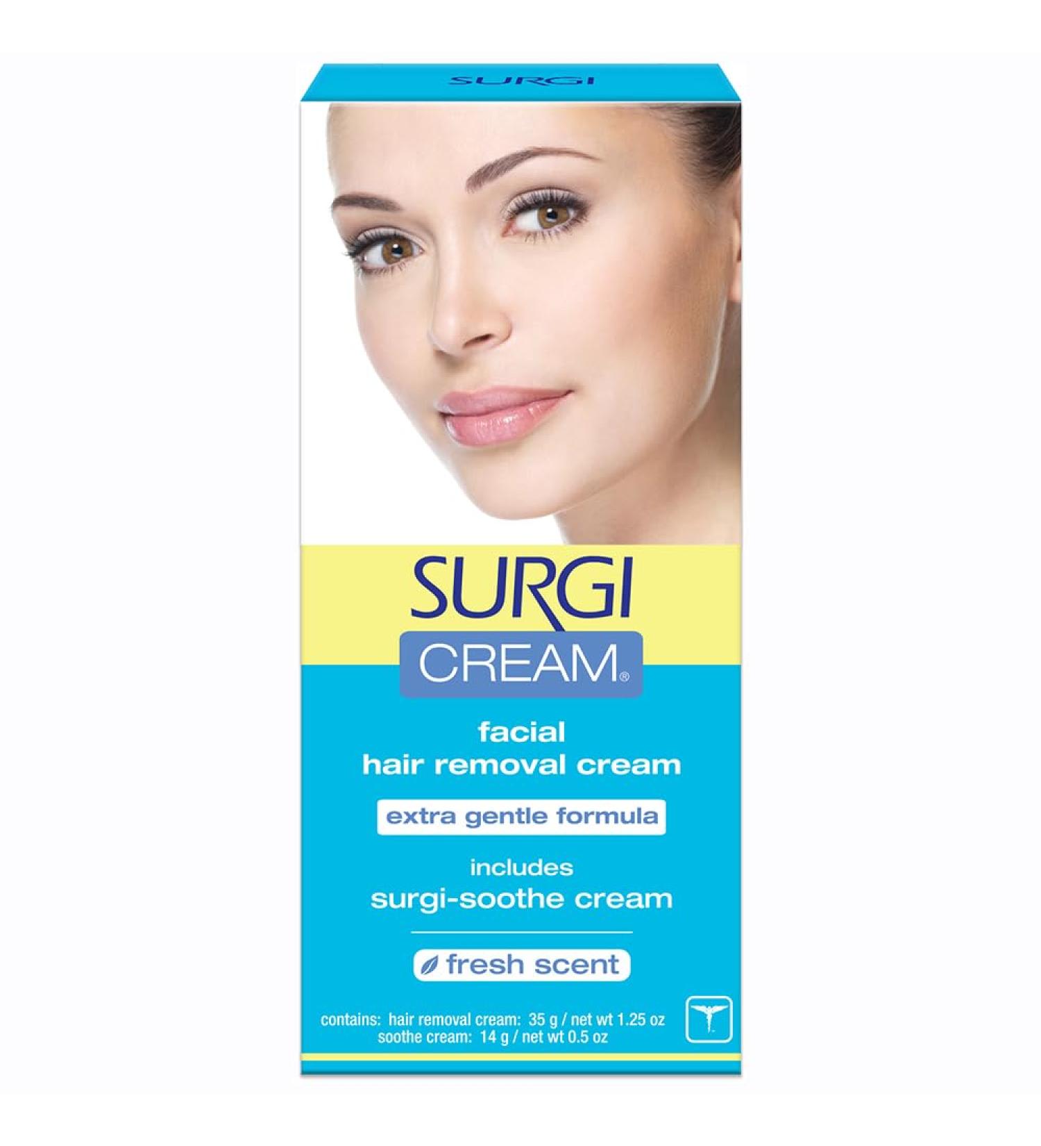 Surgi-Cream Facial Hair Removal Cream - Extra Gentle 1 oz | Fast & Effective Results - Buy Online on GoSupps.com