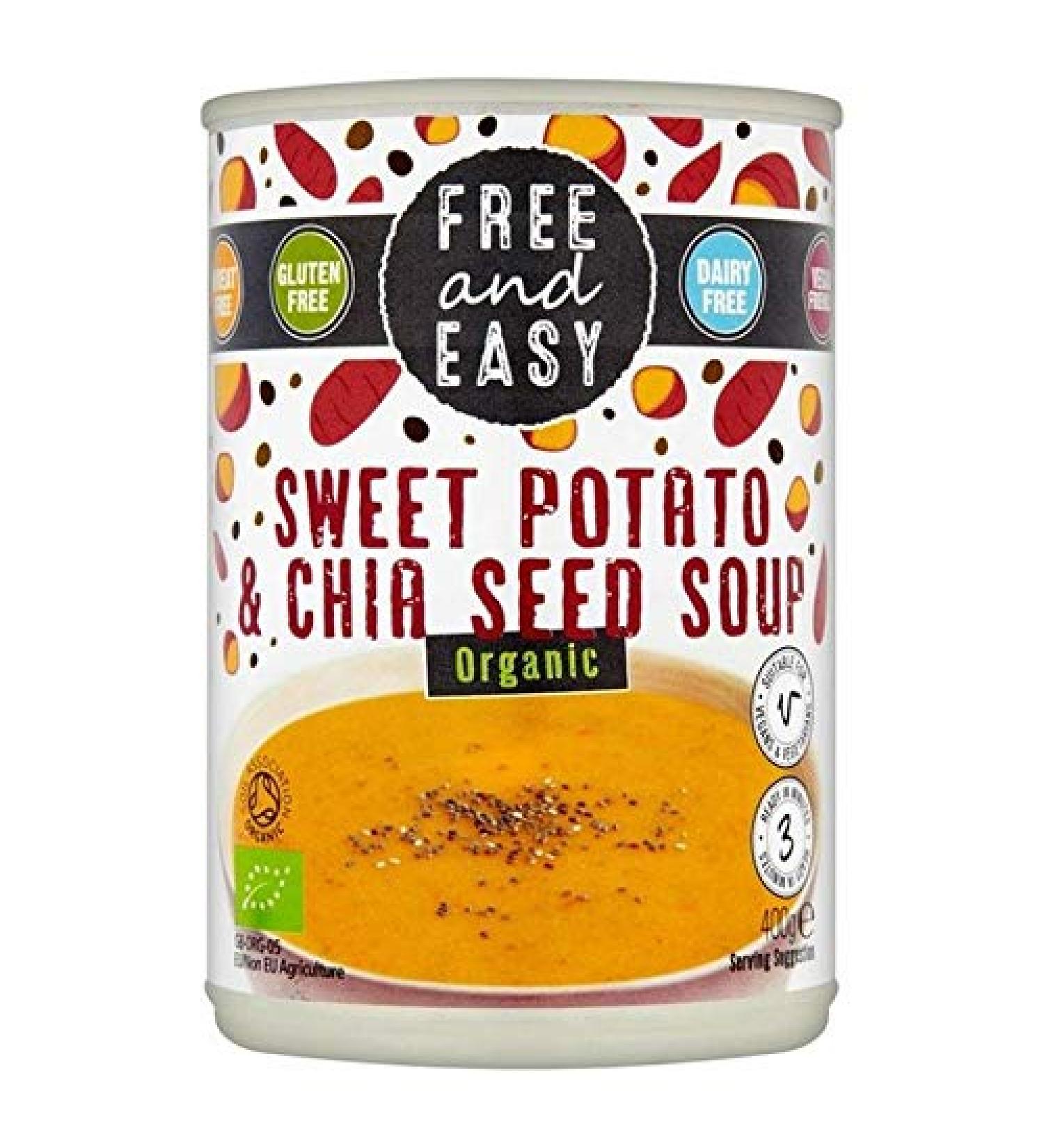 Sweet Potato & Chia Seed Soup 4 x 400g Milk Free Organic Chia Seed
