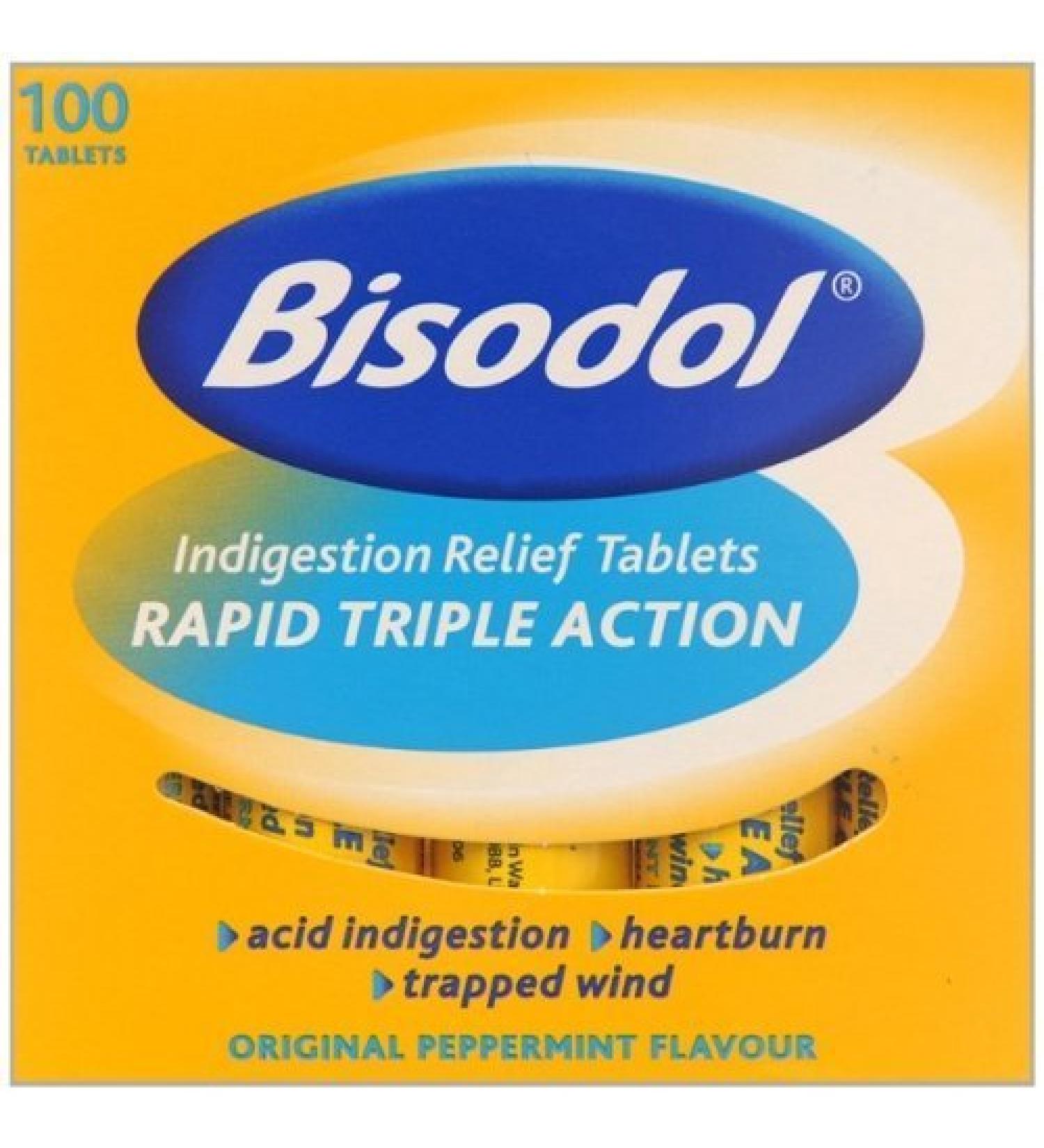 Bisodol Triple Action 100 Indigestion Relief Tablets