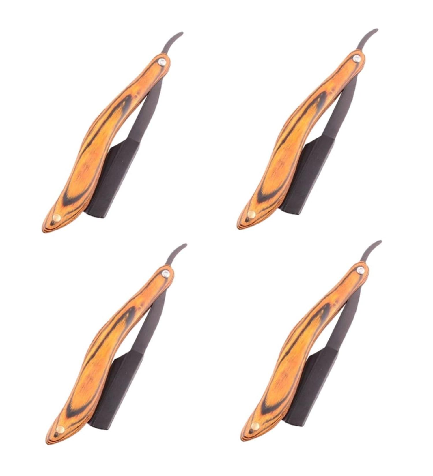 Fomiyes 4-Piece Folding Rapid Shaver Set - Manual Wooden Handle Razors for Clothes & Grooming | International Shipping Available - Buy Online on GoSupps.com