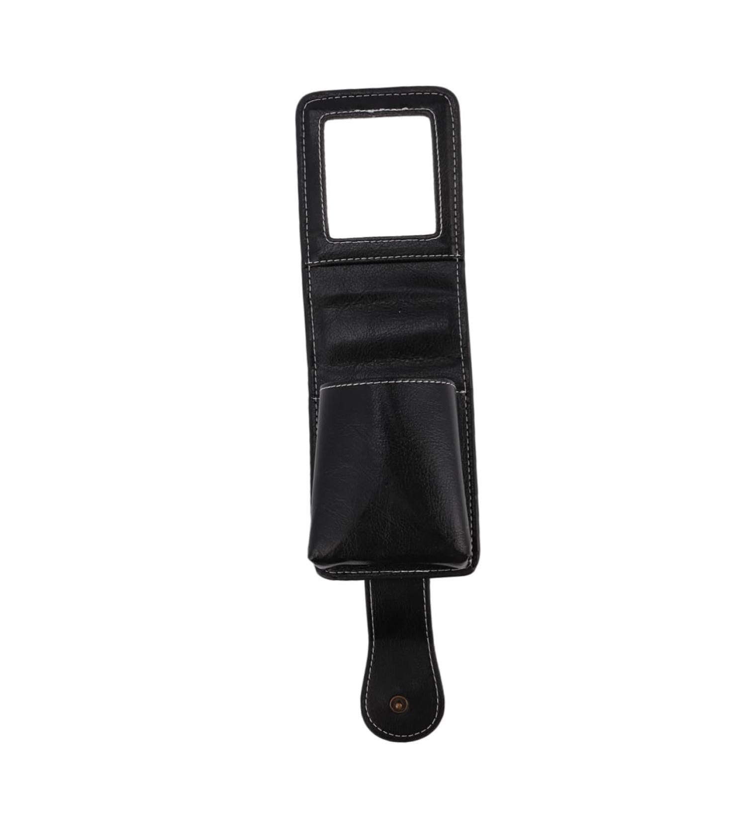 Small Lipstick Pouch - Leather Lipstick Organizer & Mini Cosmetic Bag with Mirror - Travel Size Makeup Case for Purse - Black 10x7x3cm - Buy Online on GoSupps.com