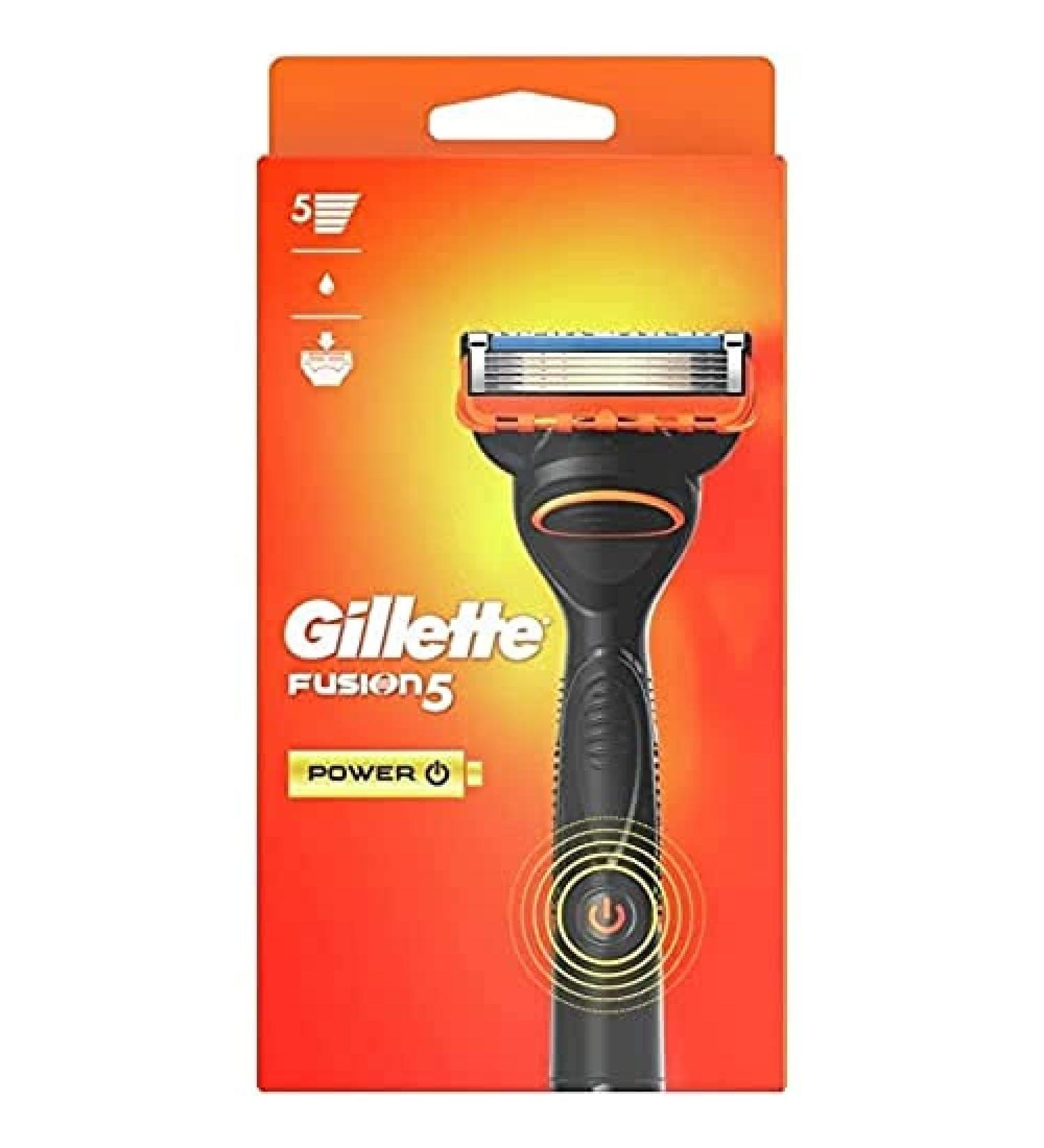 Gillette Fusion5 Power Men's Shaver - Anti-Friction Blades for 20 Shaves - 1 Refill - International Shipping Available - Buy Online on GoSupps.com