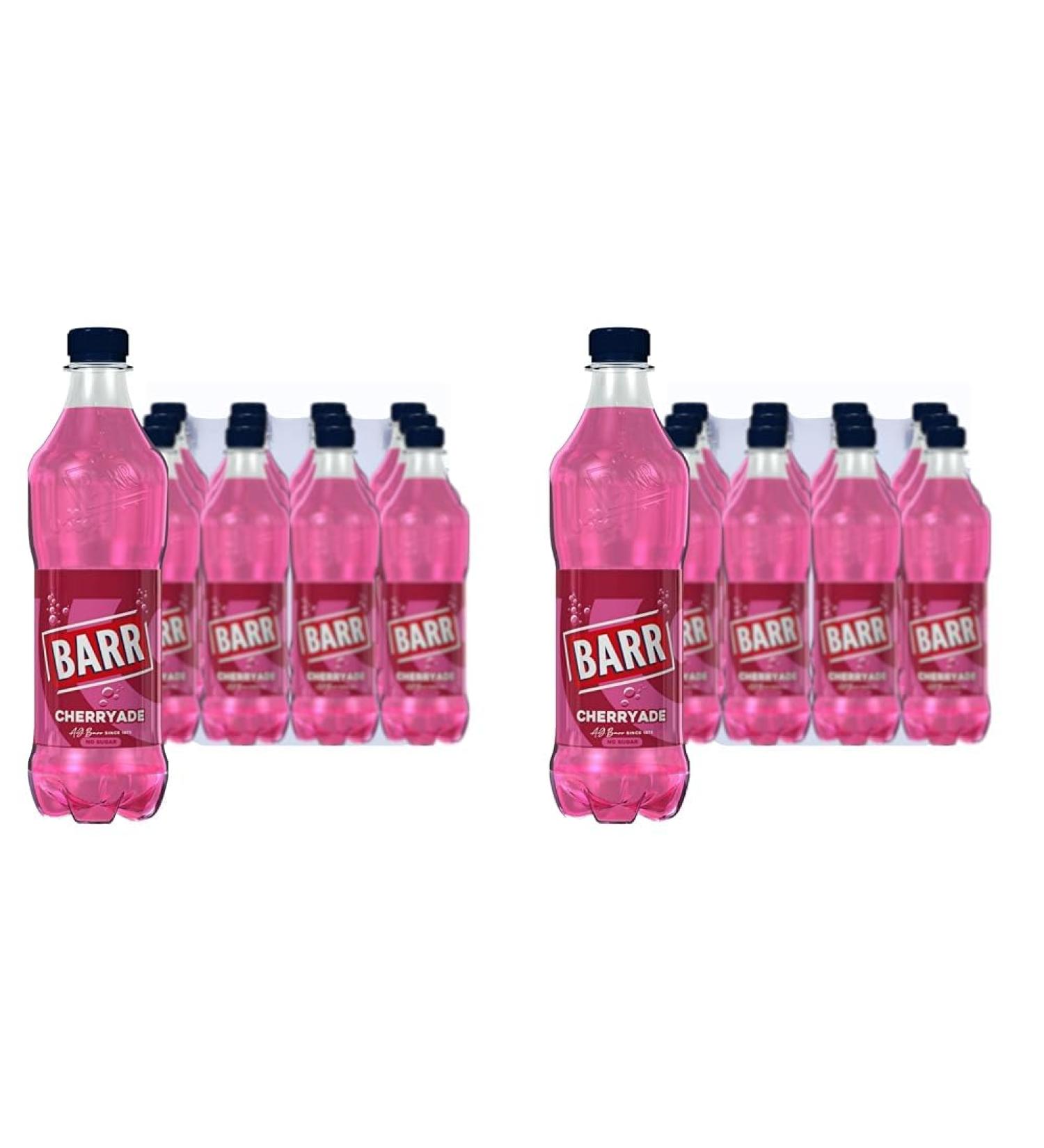 BARR since 1875 Cherryade No Sugar Cherry Flavoured Fizzy Drink "Fizzingly Fun" - 12 x 500ml Bottles (Pack of 2) - Buy Online on GoSupps.com