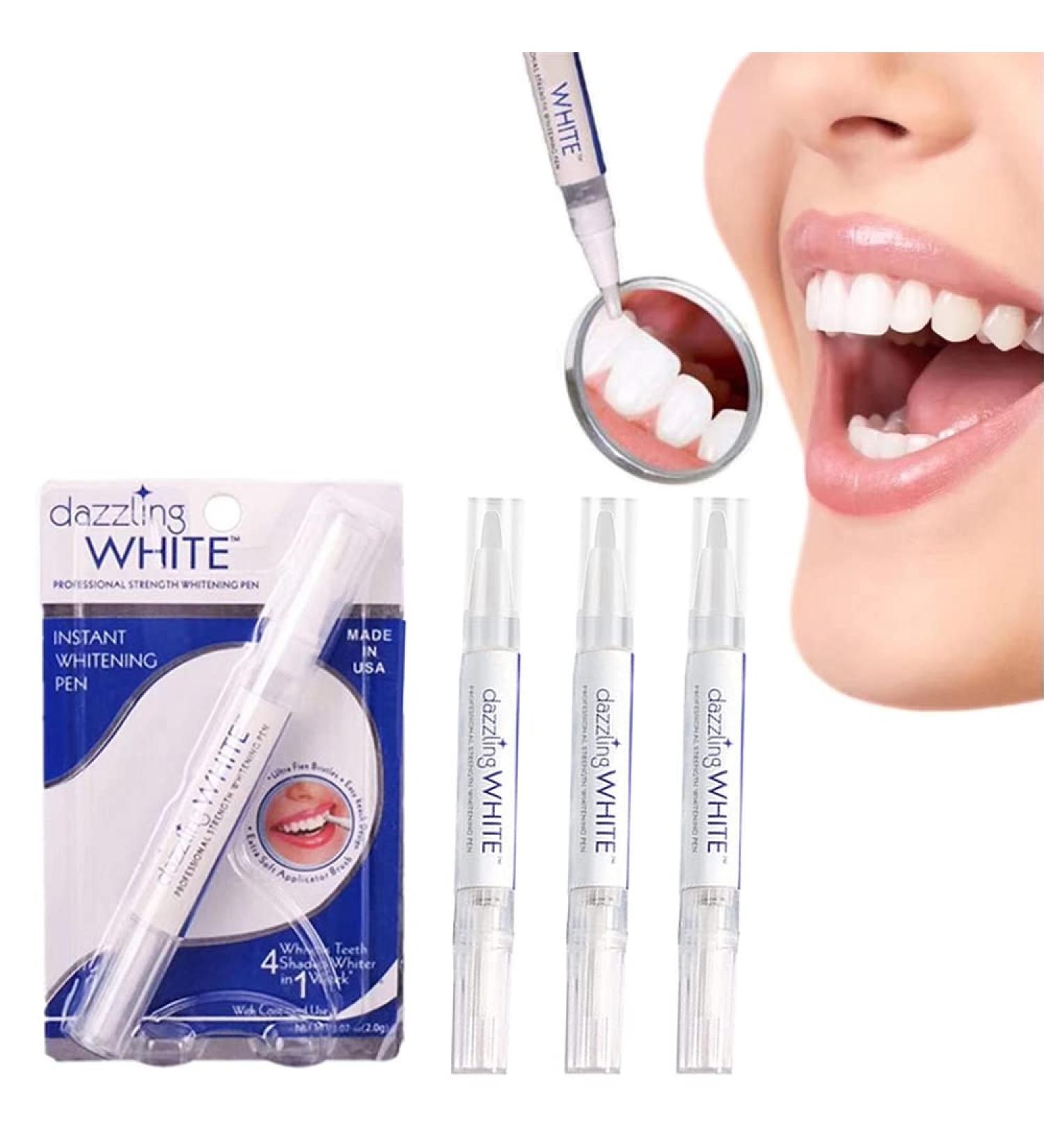 LPDM Dazzling White No Sensitivity Advance Natural Instant Whitening Pen Teeth Whitening Pen 3 Pens 4 Shades Whiter in A Week for Teeth Whitening and Brightening Tooth Whitening Pen (3 Pack) - Buy Online on GoSupps.com