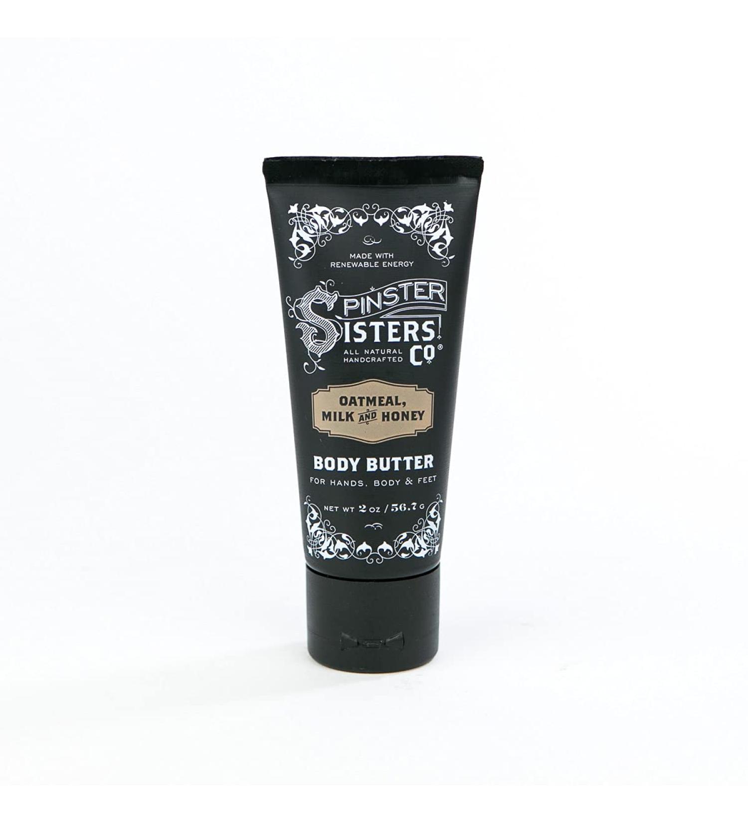Spinster Sisters Co Oatmeal Milk and Honey Body Butter 2oz - Natural Moisturizer - Buy Online on GoSupps.com