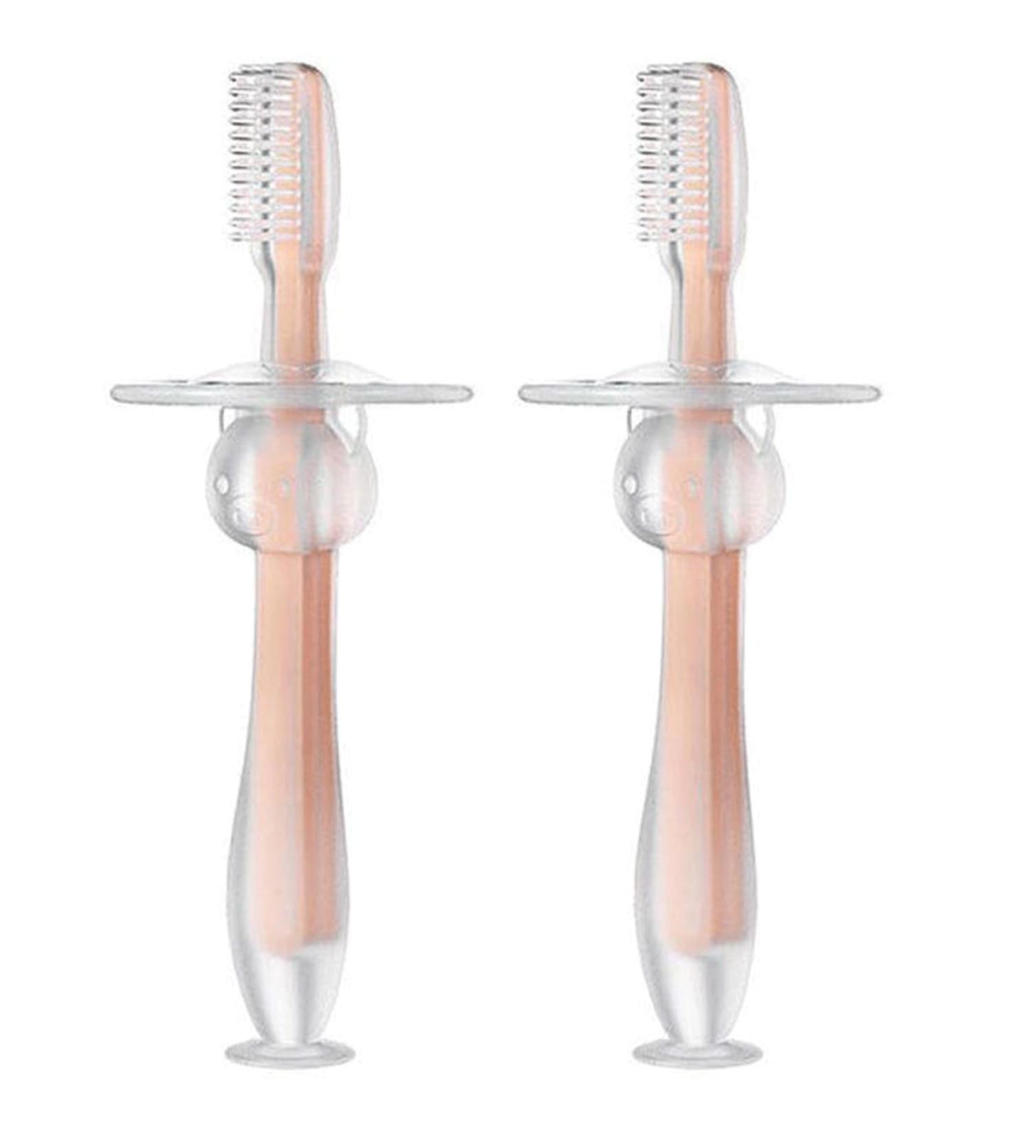 Buy Clean Food-Safe Silicone Toddler Toothbrush for Kids Aged 1-3 | Manual Toothbrush for Radiant Smiles - Buy Online on GoSupps.com