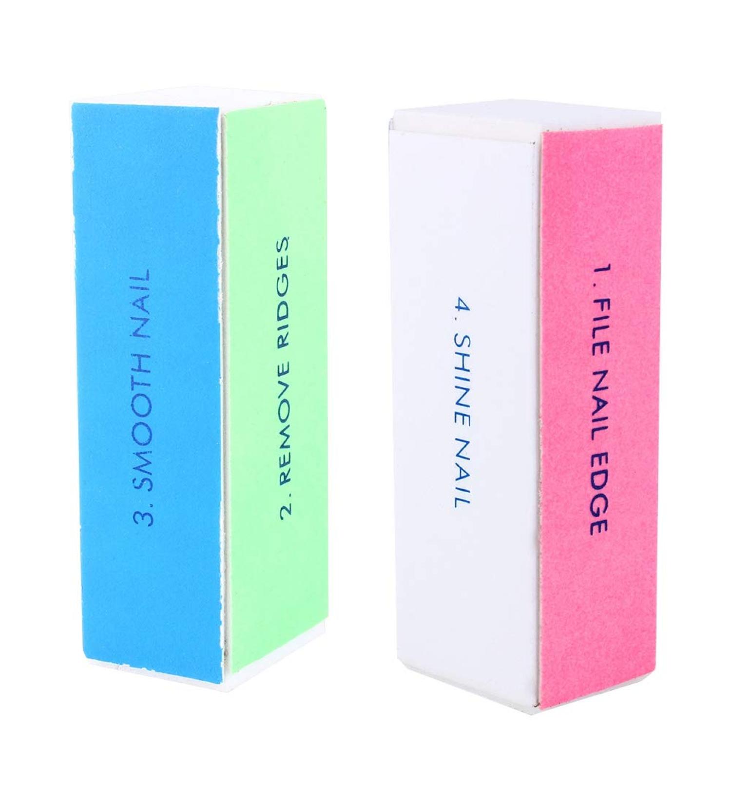 Nail Art Buffer Block Set Manicure Sanding File for Smooth Shine Remove Ridges and File Nail Edge 4 Ways Shiner with Foam + Nail File - Buy Online on GoSupps.com