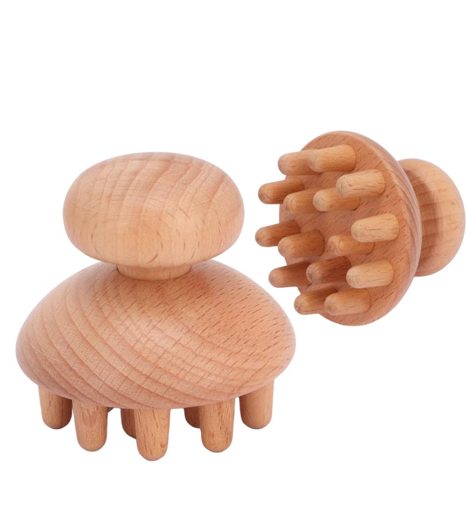 Ergonomic Wood Massager - Octopus Design for Deep Tissue Massage & Stress Relief | Body Shape Tool for Head Waist Stomach & Thighs - Buy Online on GoSupps.com