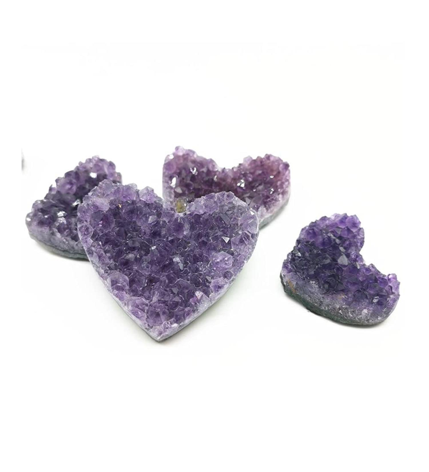 Natural Crystal Rough Balance Rough Uruguay Heart Shaped Amethyst geode Cluster Crystals Stones Natural Crystal Clusters Lucky Stone Crystal 3-5cm - Buy Online on GoSupps.com