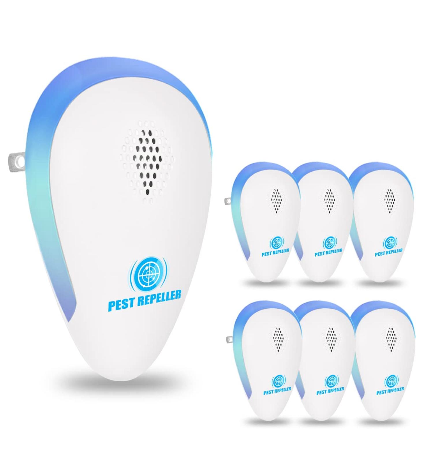 Avantaway Ultrasonic Pest Repeller 6 Pack - Indoor Pest Control for Mosquito, Mouse, Cockroach, Bug - Electronic Plug-in Insect Repellent for Home, Garage, Warehouse, Office, Hotel (Light Blue) - Buy Online on GoSupps.com