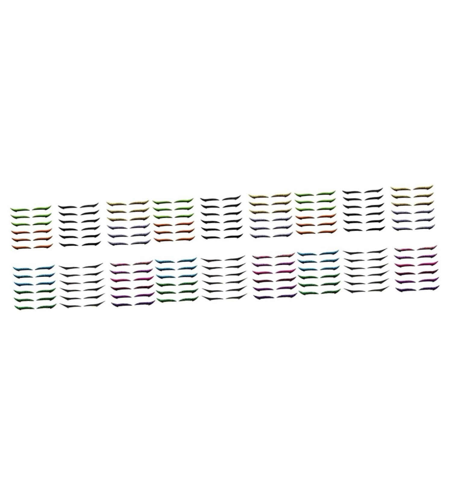 FOMIYES 18 Pcs Eyeliner Stickers Eye Shadow Sticker Self-adhesive Double Eyelid Strips Beauty Products Flash 1 count (Pack of 1) Assorted Colorx3pcs - Buy Online on GoSupps.com