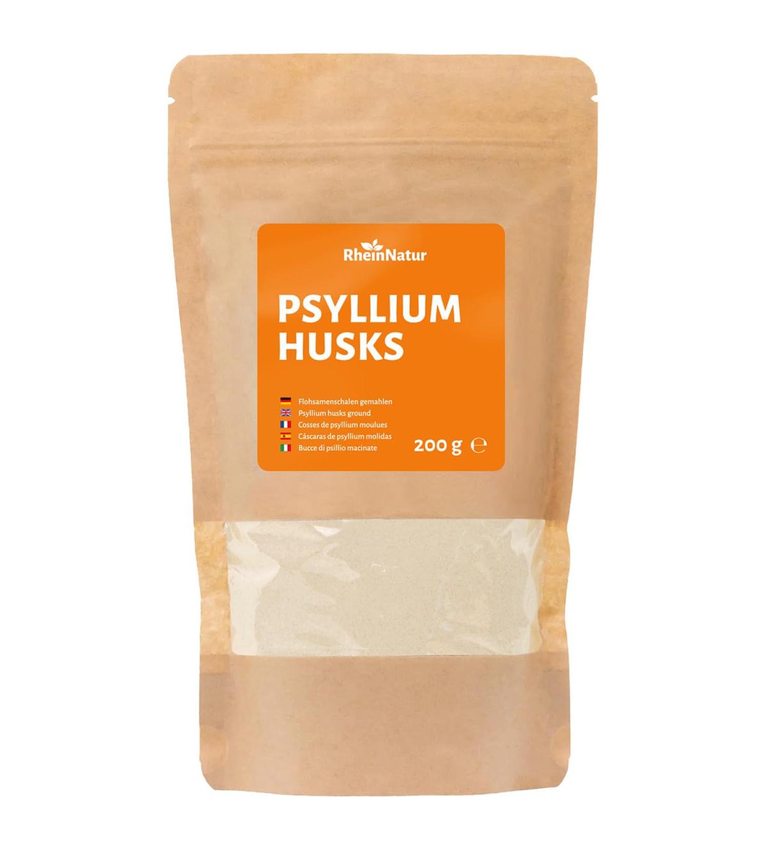Rheinnatur Psyllium Peel 200g - Finely Ground Fiber Powder for Digestive Health & Baking | Buy Online - Buy Online on GoSupps.com