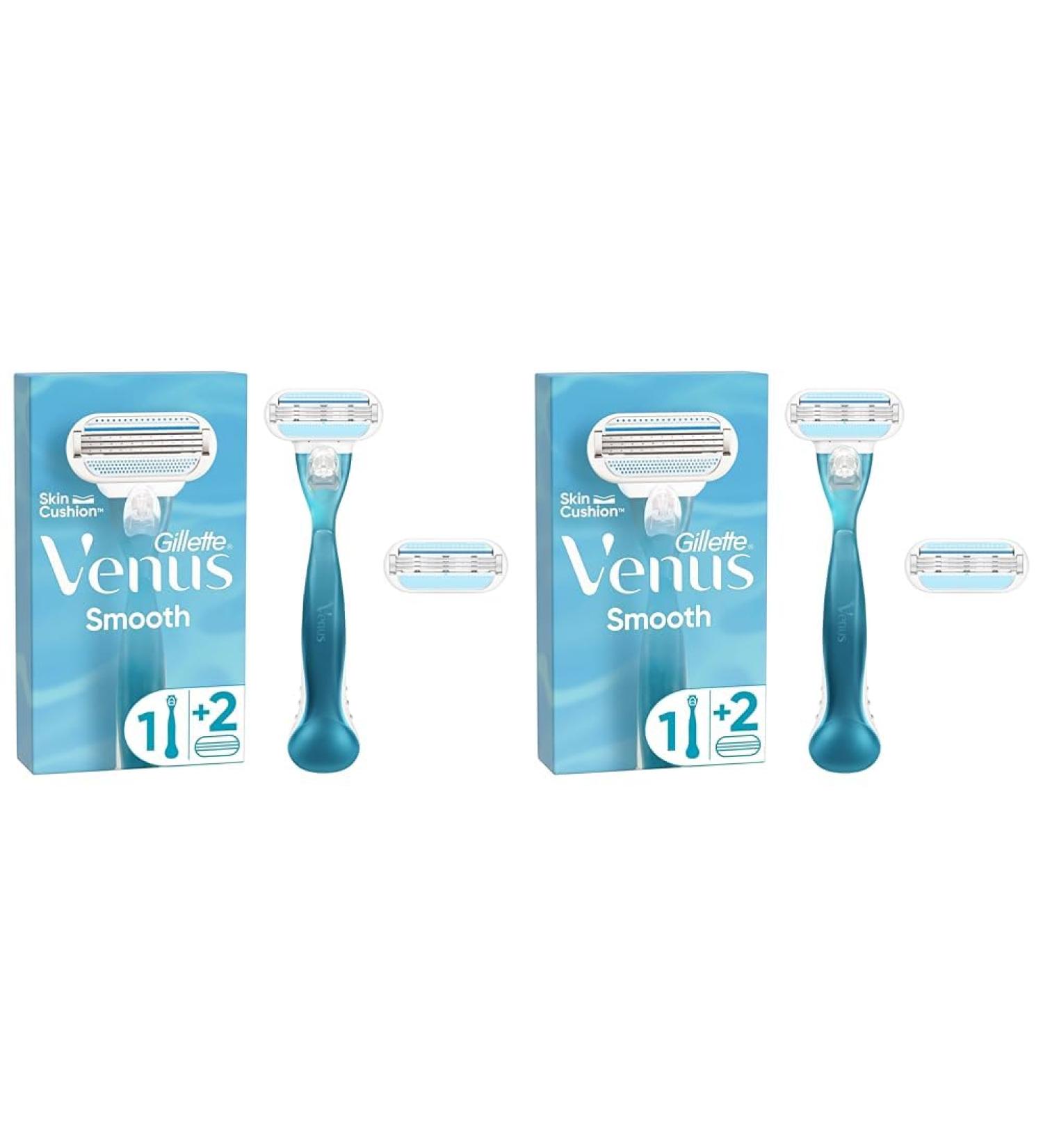 Gillette Venus Smooth Razor Women Women's Razor + 2 Razor Blades (Pack of 2)
