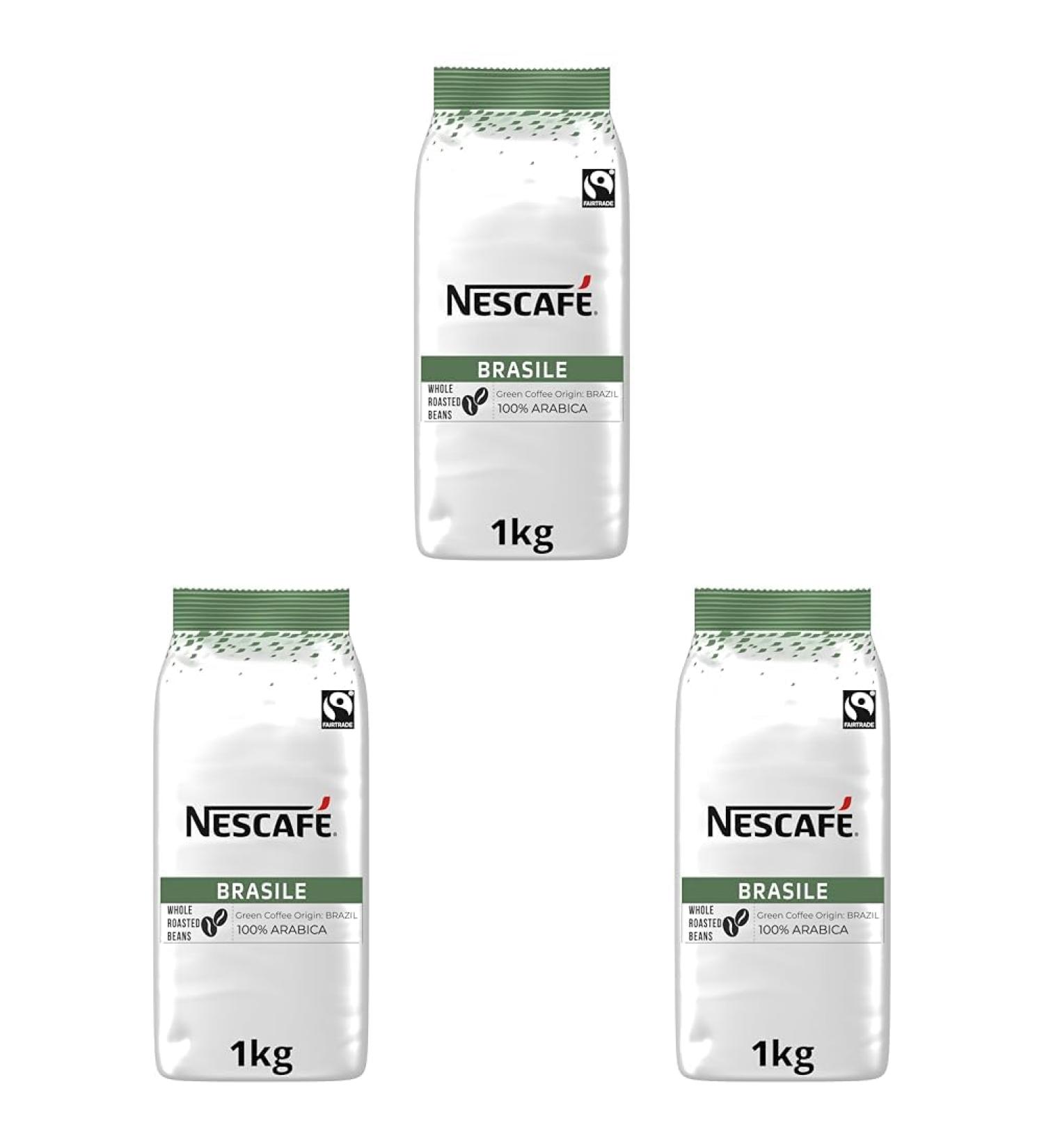 NESCAF Brasile Coffee Beans | 100% Arabica | Single Origin | Fairtrade | 1kg Packaging May Vary (Pack of 3) 1 kg (Pack of 3) - Buy Online on GoSupps.com